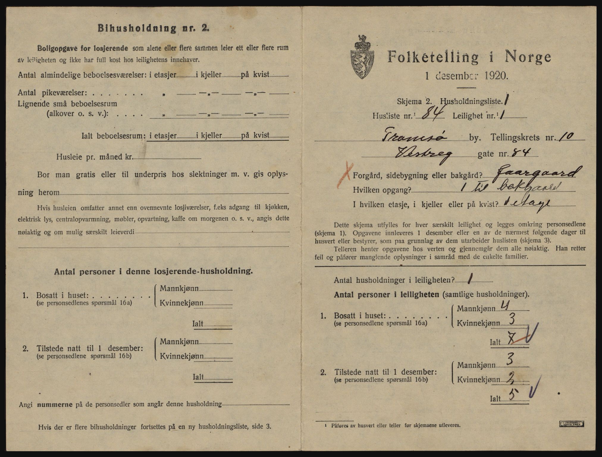 SATØ, 1920 census for Tromsø, 1920, p. 5543