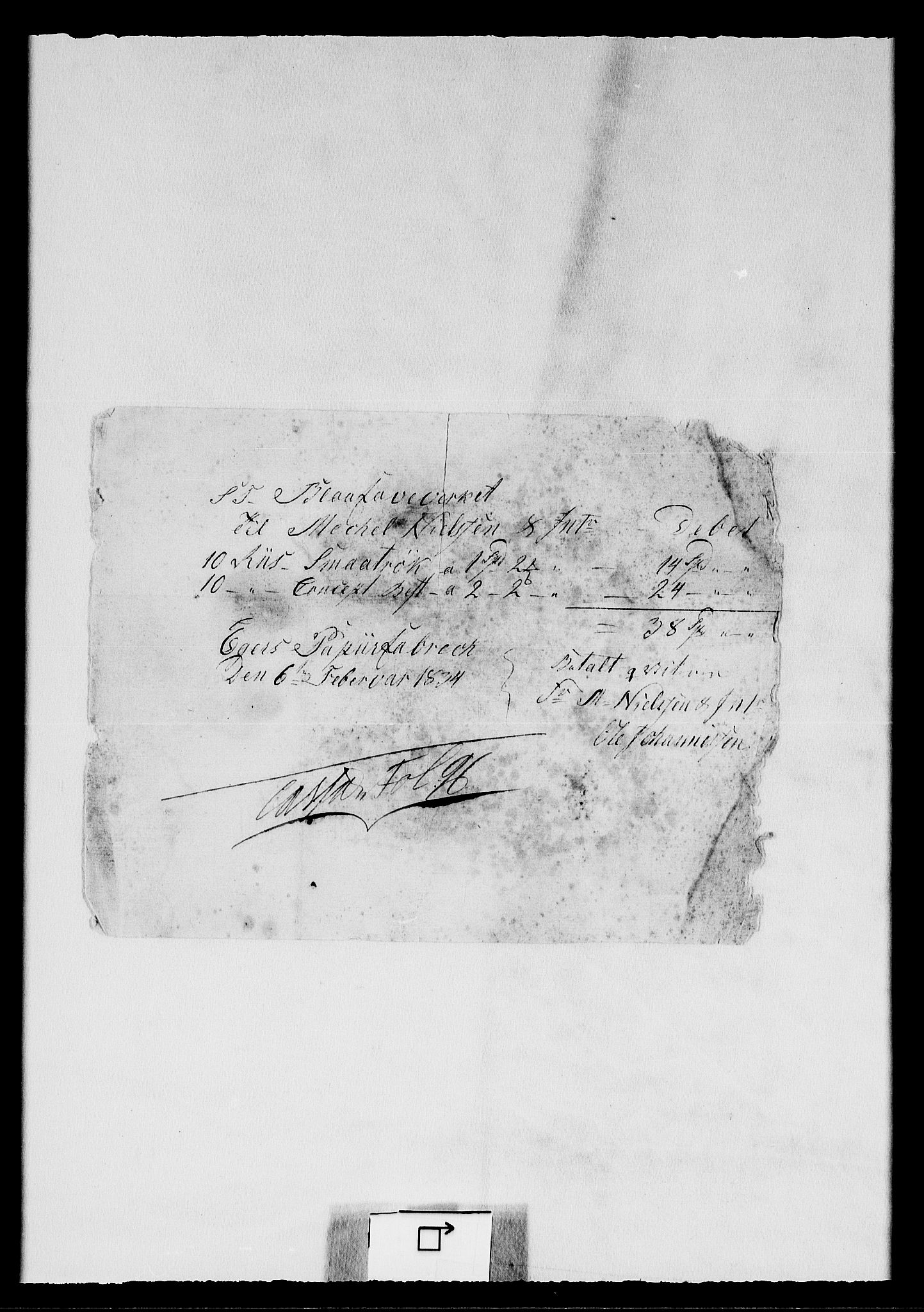 Modums Blaafarveværk, RA/PA-0157/G/Gd/Gdc/L0234/0001: -- / Kassa-bilag, 1831-1834, p. 3