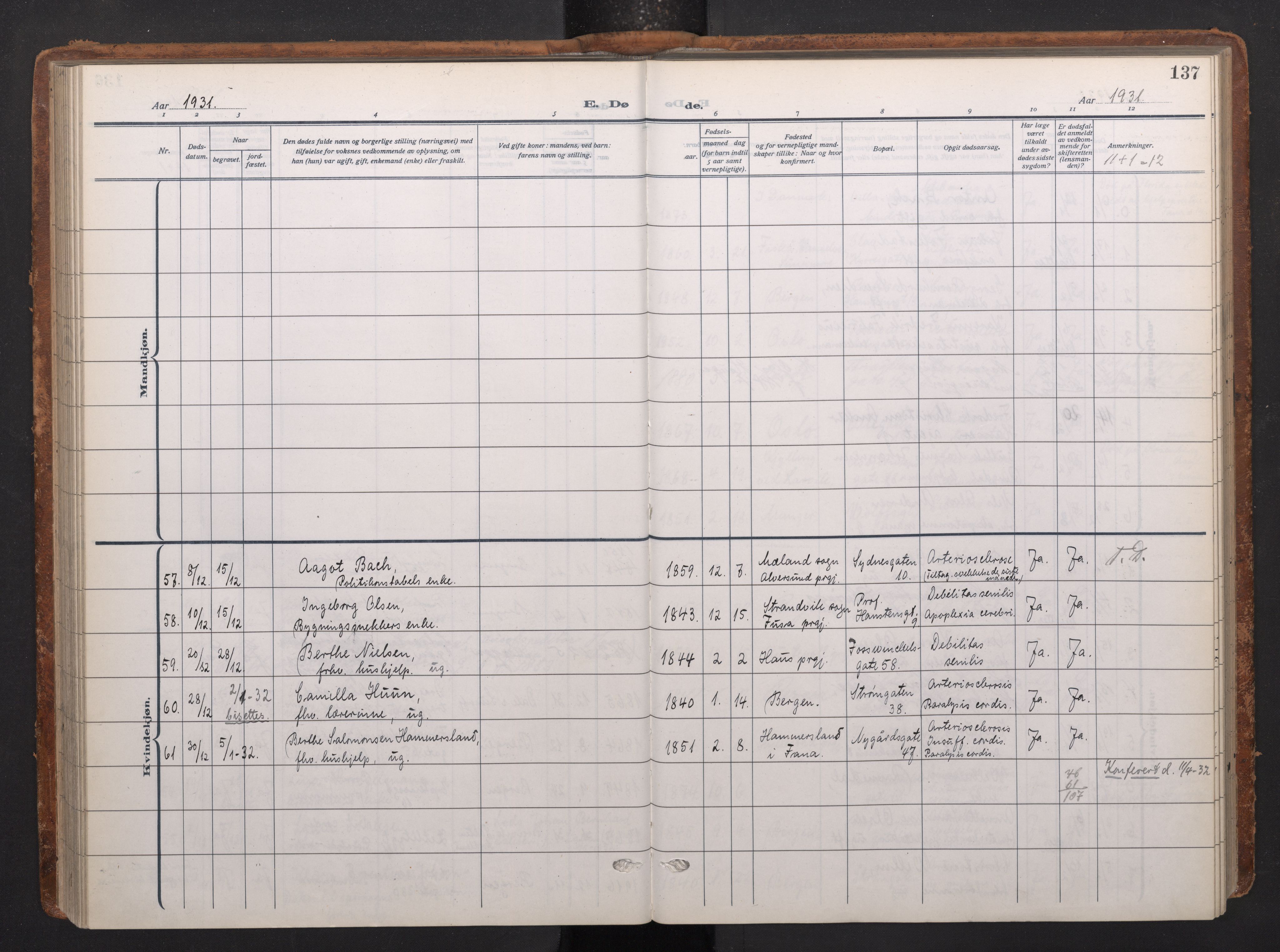 Johanneskirken sokneprestembete, AV/SAB-A-76001/H/Haa/L0020: Parish register (official) no. E 2, 1916-1951, p. 137