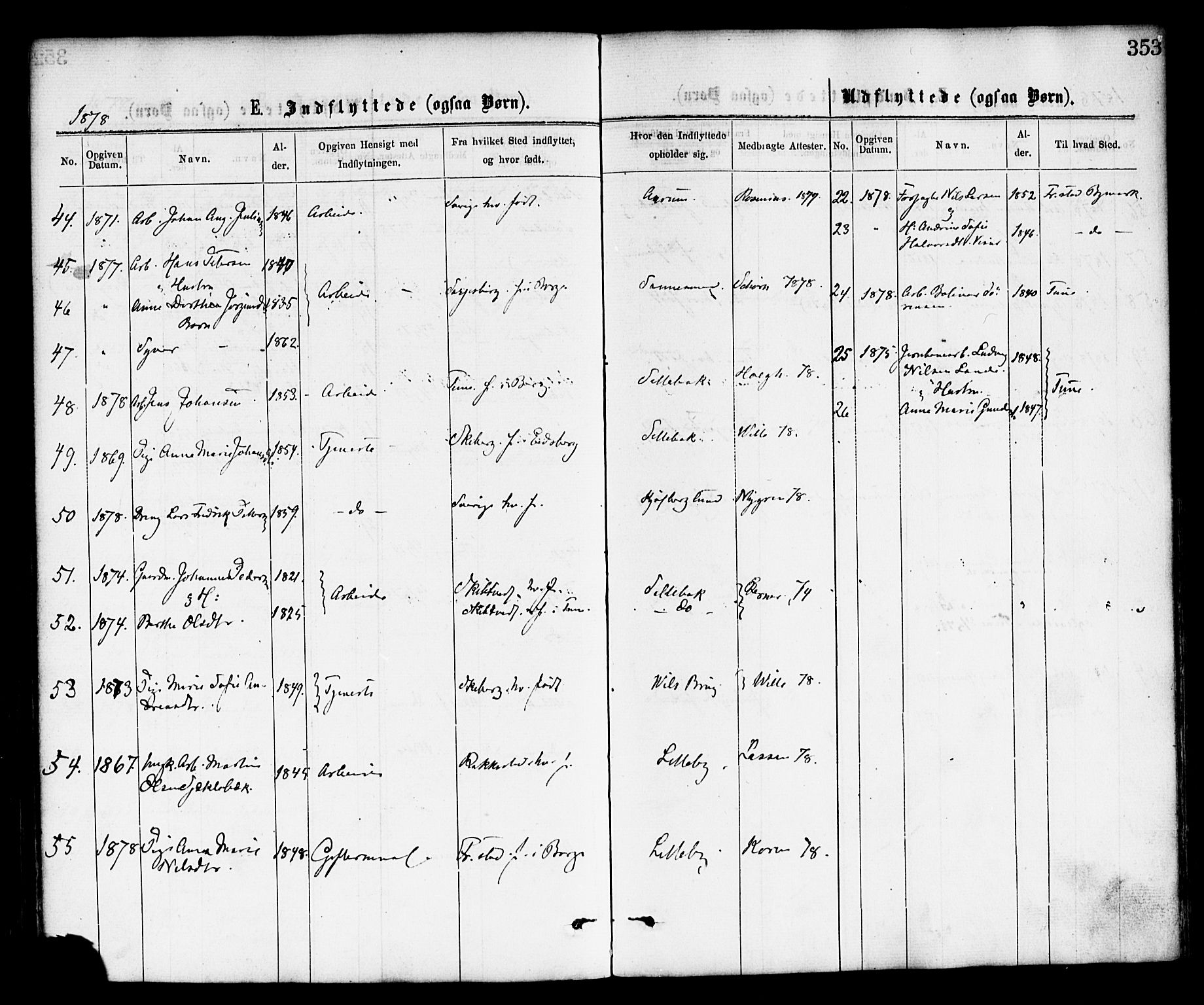 Borge prestekontor Kirkebøker, AV/SAO-A-10903/F/Fa/L0007: Parish register (official) no. I 7, 1875-1886, p. 353