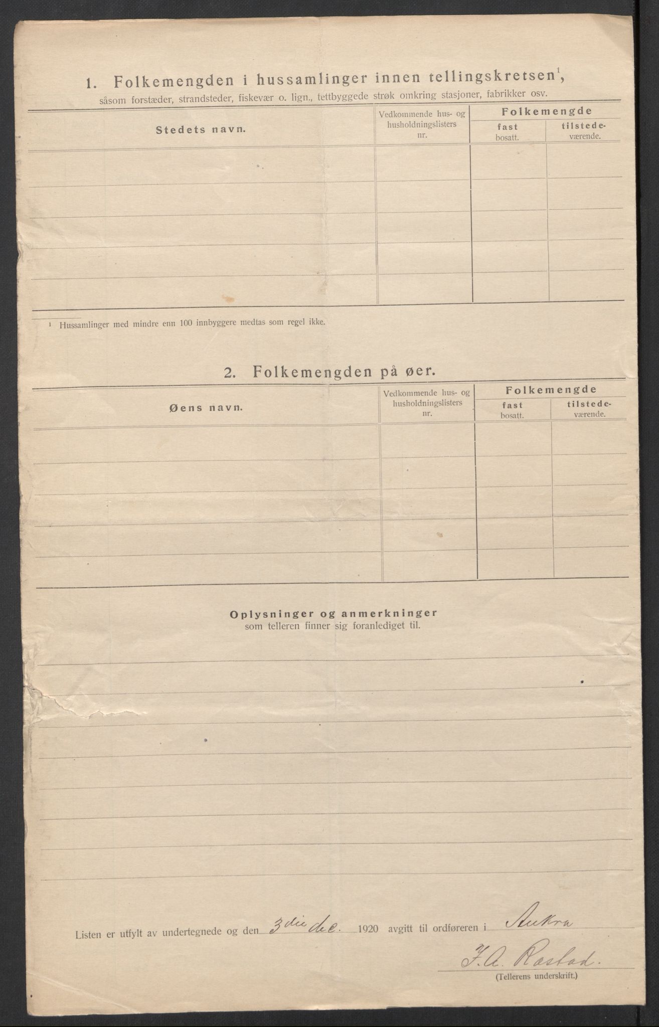SAT, 1920 census for Aukra, 1920, p. 60