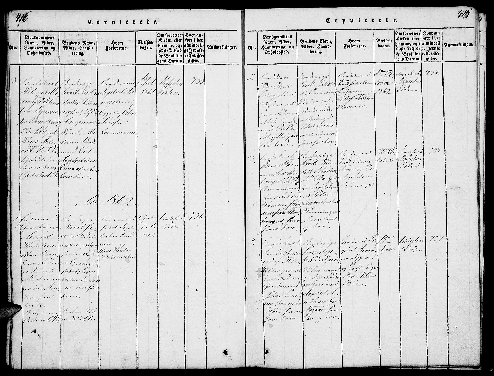 Tolga prestekontor, SAH/PREST-062/L/L0003: Parish register (copy) no. 3, 1815-1862, p. 416-417