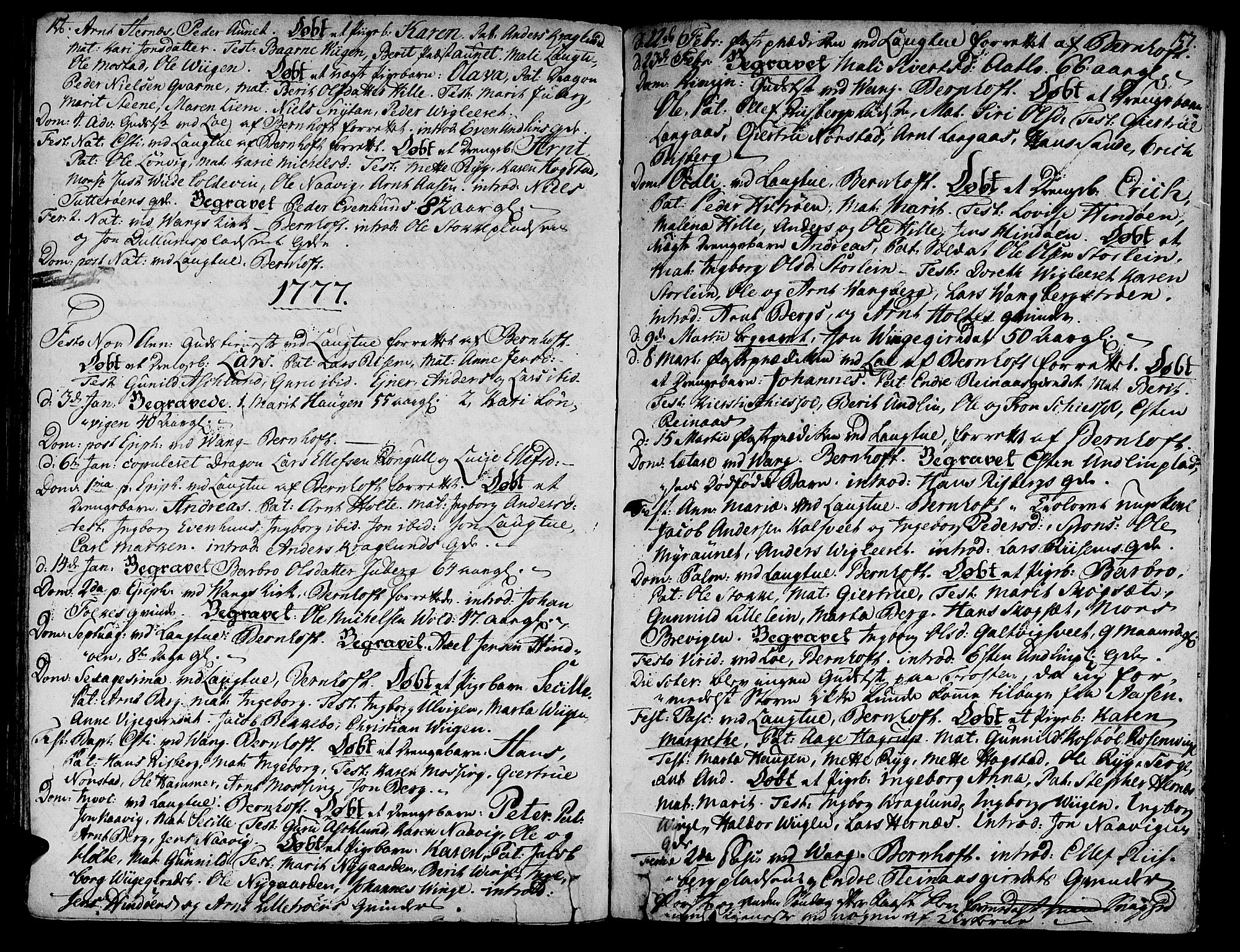 Ministerialprotokoller, klokkerbøker og fødselsregistre - Nord-Trøndelag, SAT/A-1458/713/L0109: Parish register (official) no. 713A01, 1750-1778, p. 156-157