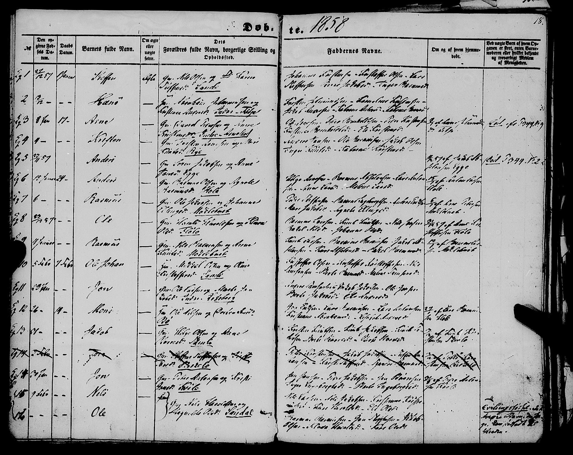 Gloppen sokneprestembete, AV/SAB-A-80101/H/Haa/Haaa/L0009: Parish register (official) no. A 9, 1855-1870, p. 18