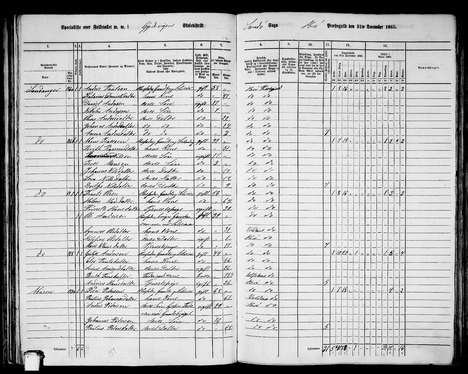 RA, 1865 census for Herøy, 1865, p. 95