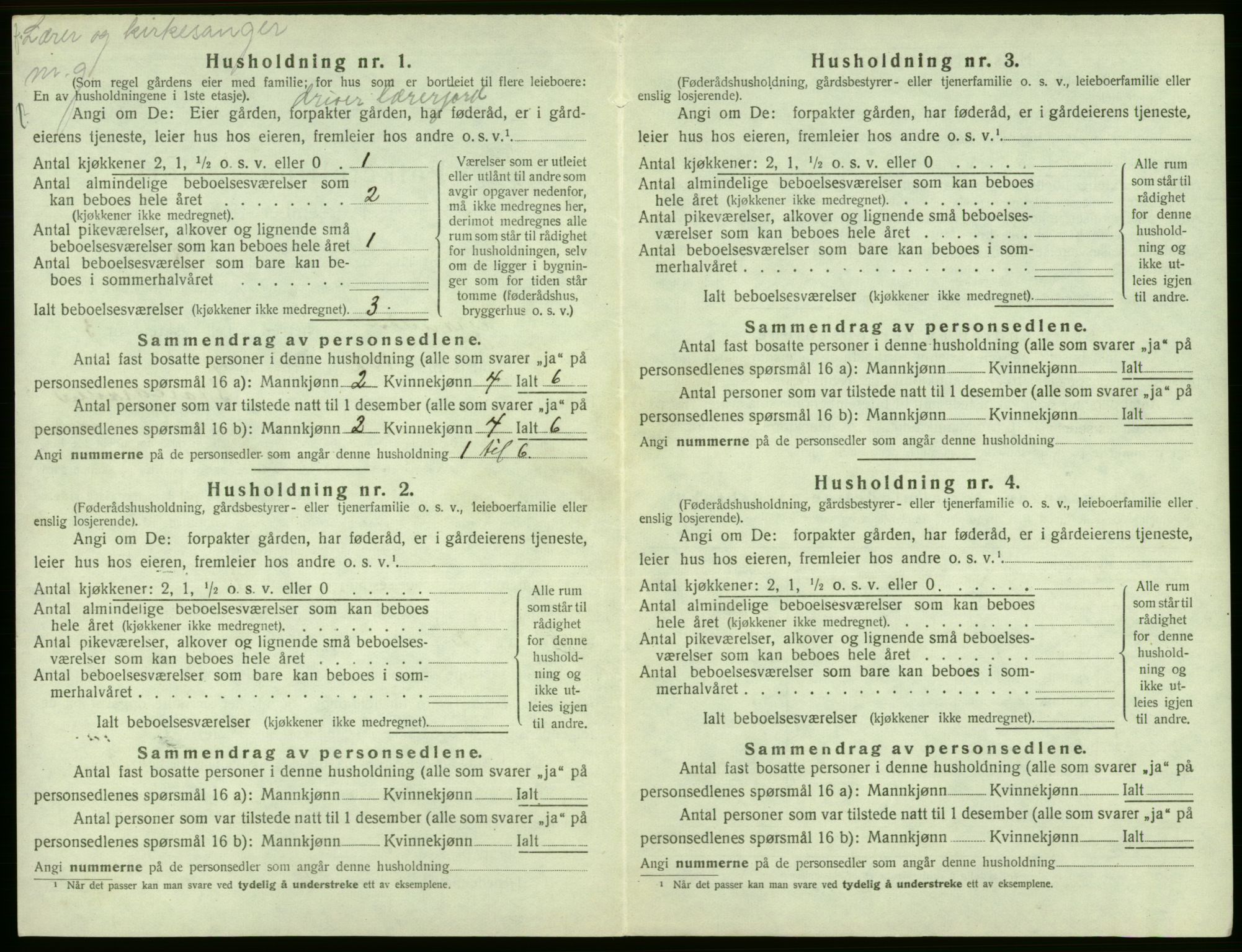 SAB, 1920 census for Granvin, 1920, p. 165