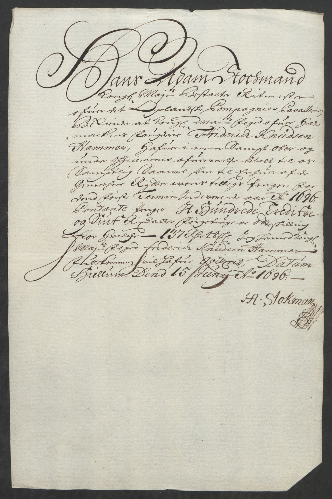 Rentekammeret inntil 1814, Reviderte regnskaper, Fogderegnskap, AV/RA-EA-4092/R16/L1036: Fogderegnskap Hedmark, 1695-1696, p. 400