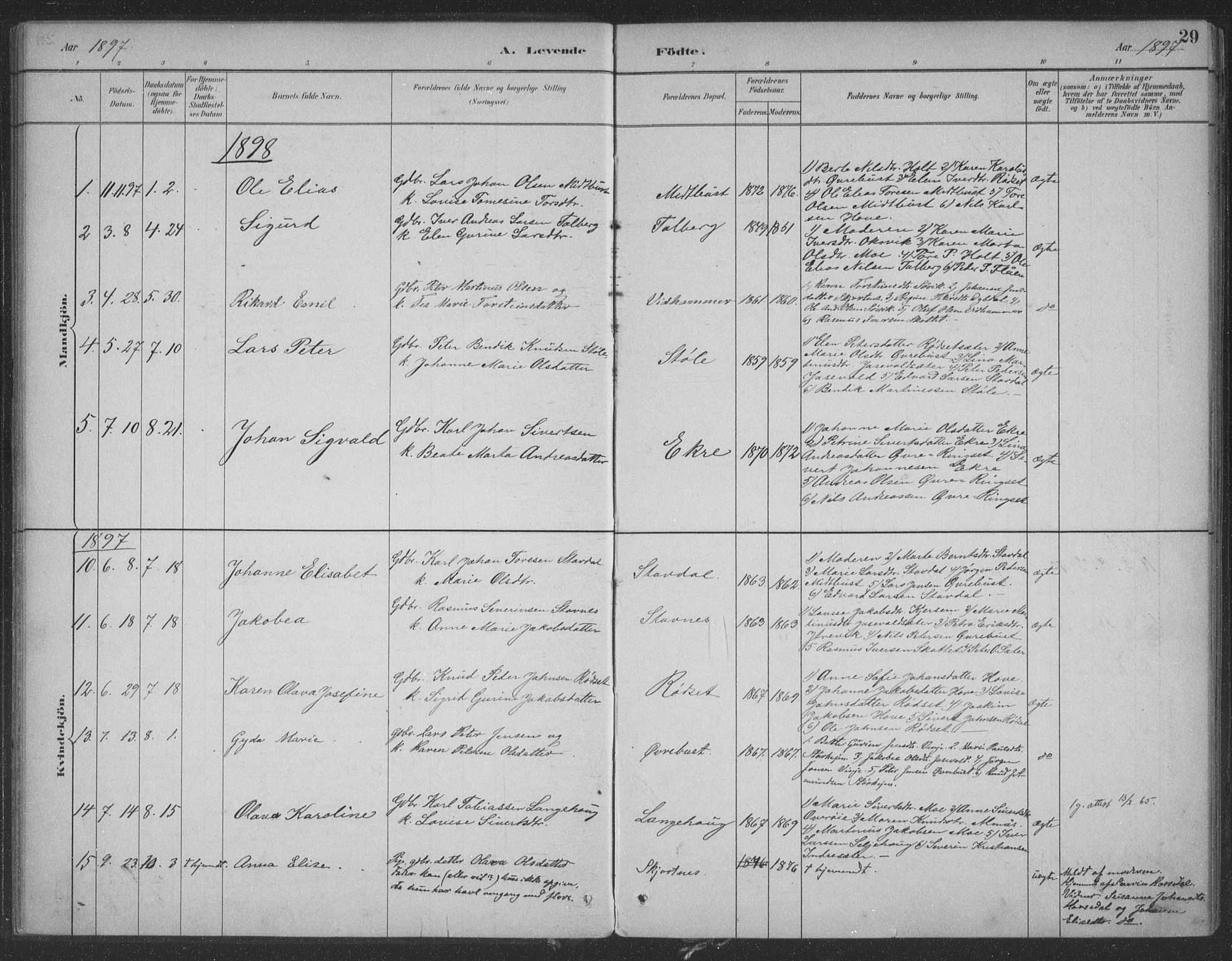 Ministerialprotokoller, klokkerbøker og fødselsregistre - Møre og Romsdal, SAT/A-1454/521/L0299: Parish register (official) no. 521A01, 1882-1907, p. 29