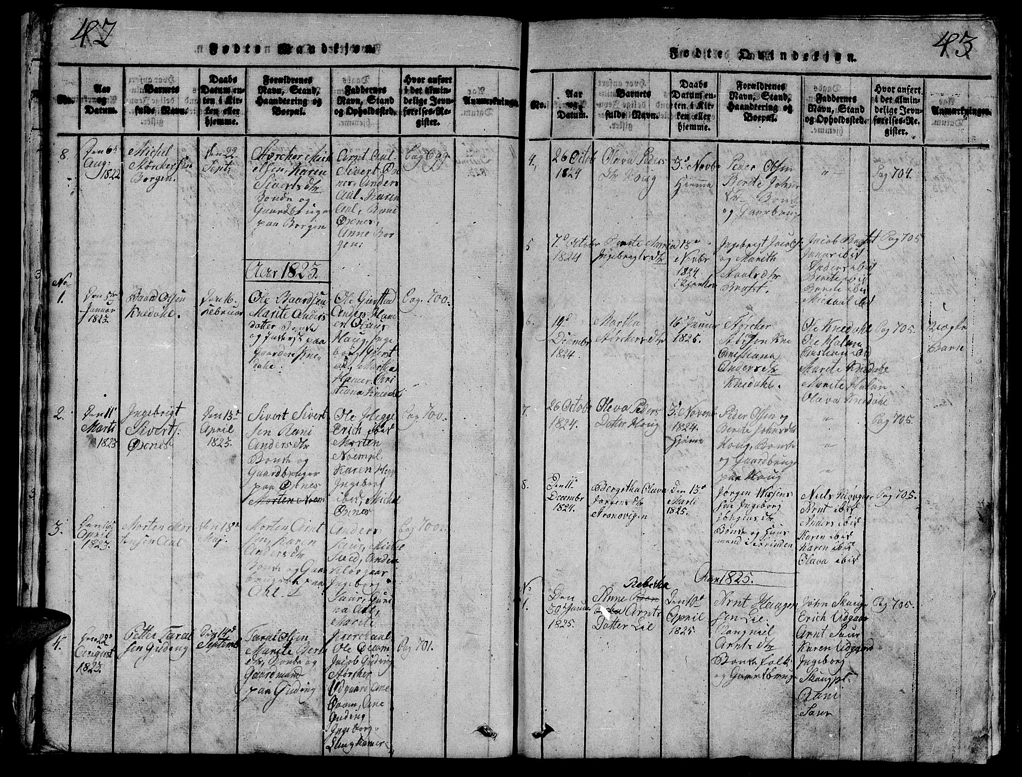 Ministerialprotokoller, klokkerbøker og fødselsregistre - Nord-Trøndelag, AV/SAT-A-1458/747/L0459: Parish register (copy) no. 747C01, 1816-1842, p. 42-43