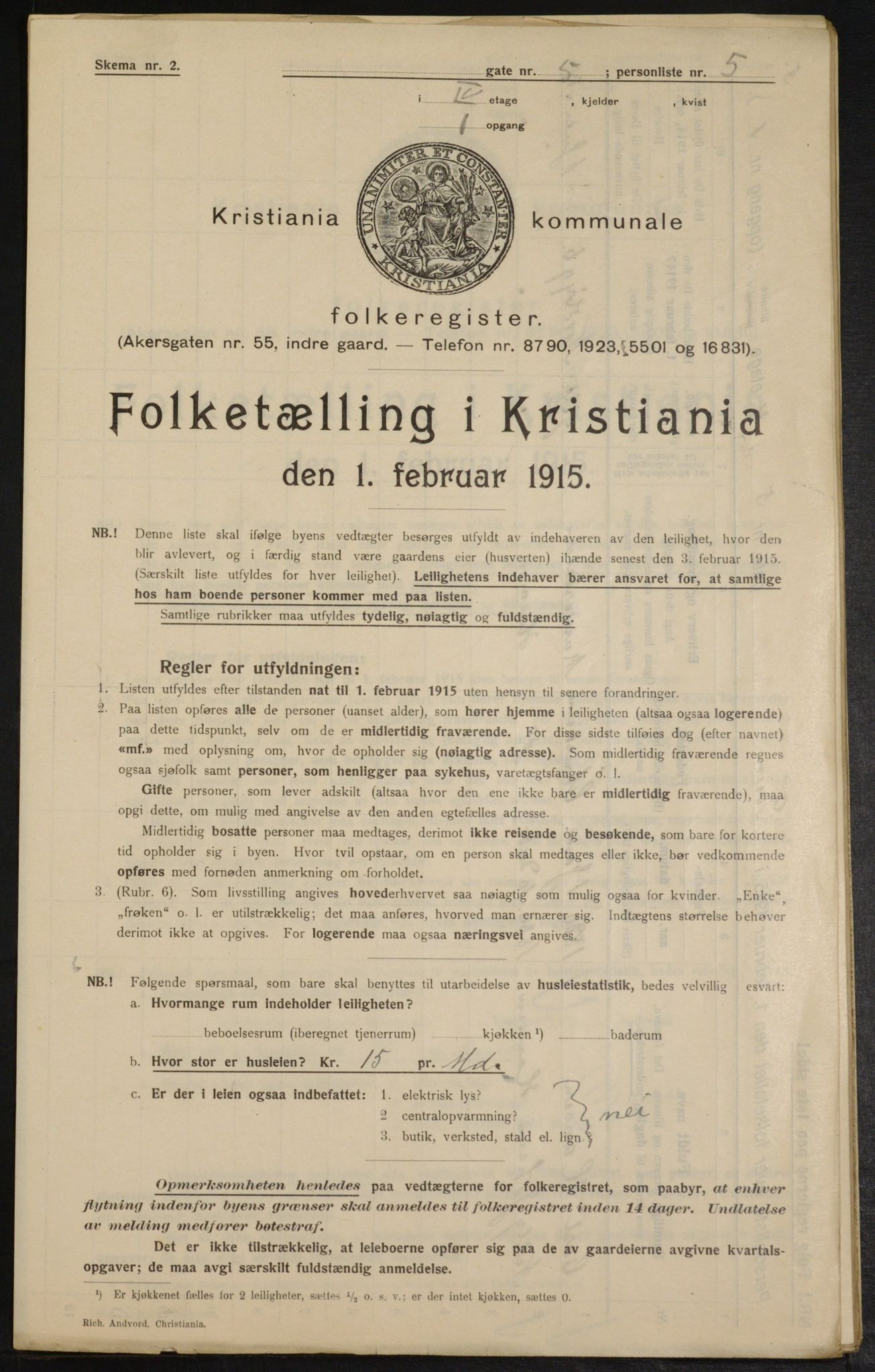 OBA, Municipal Census 1915 for Kristiania, 1915, p. 117704