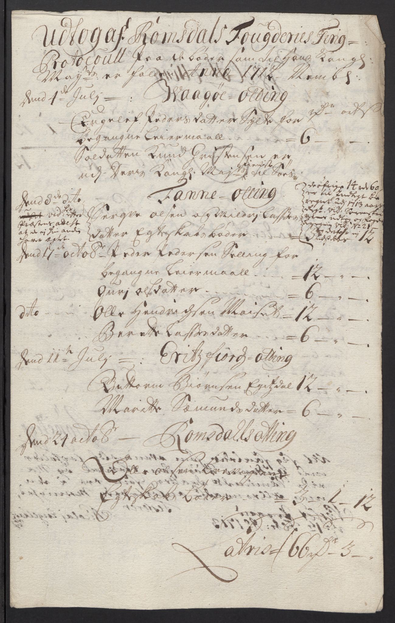 Rentekammeret inntil 1814, Reviderte regnskaper, Fogderegnskap, AV/RA-EA-4092/R55/L3661: Fogderegnskap Romsdal, 1712, p. 165