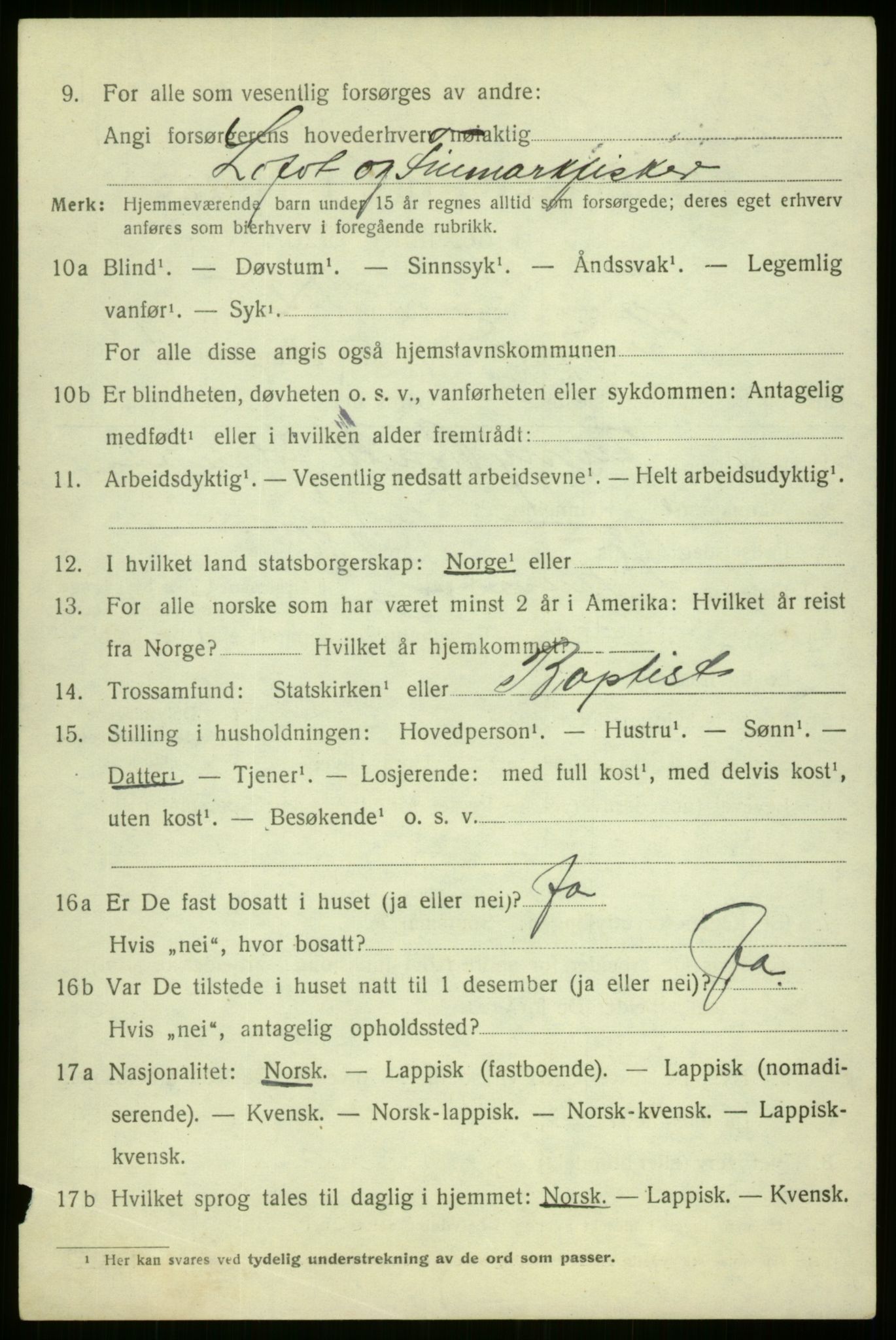 SATØ, 1920 census for Kvæfjord, 1920, p. 1420