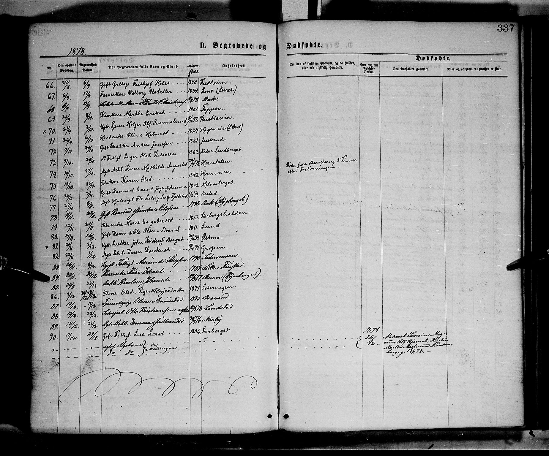 Elverum prestekontor, AV/SAH-PREST-044/H/Ha/Haa/L0011: Parish register (official) no. 11, 1869-1879, p. 337