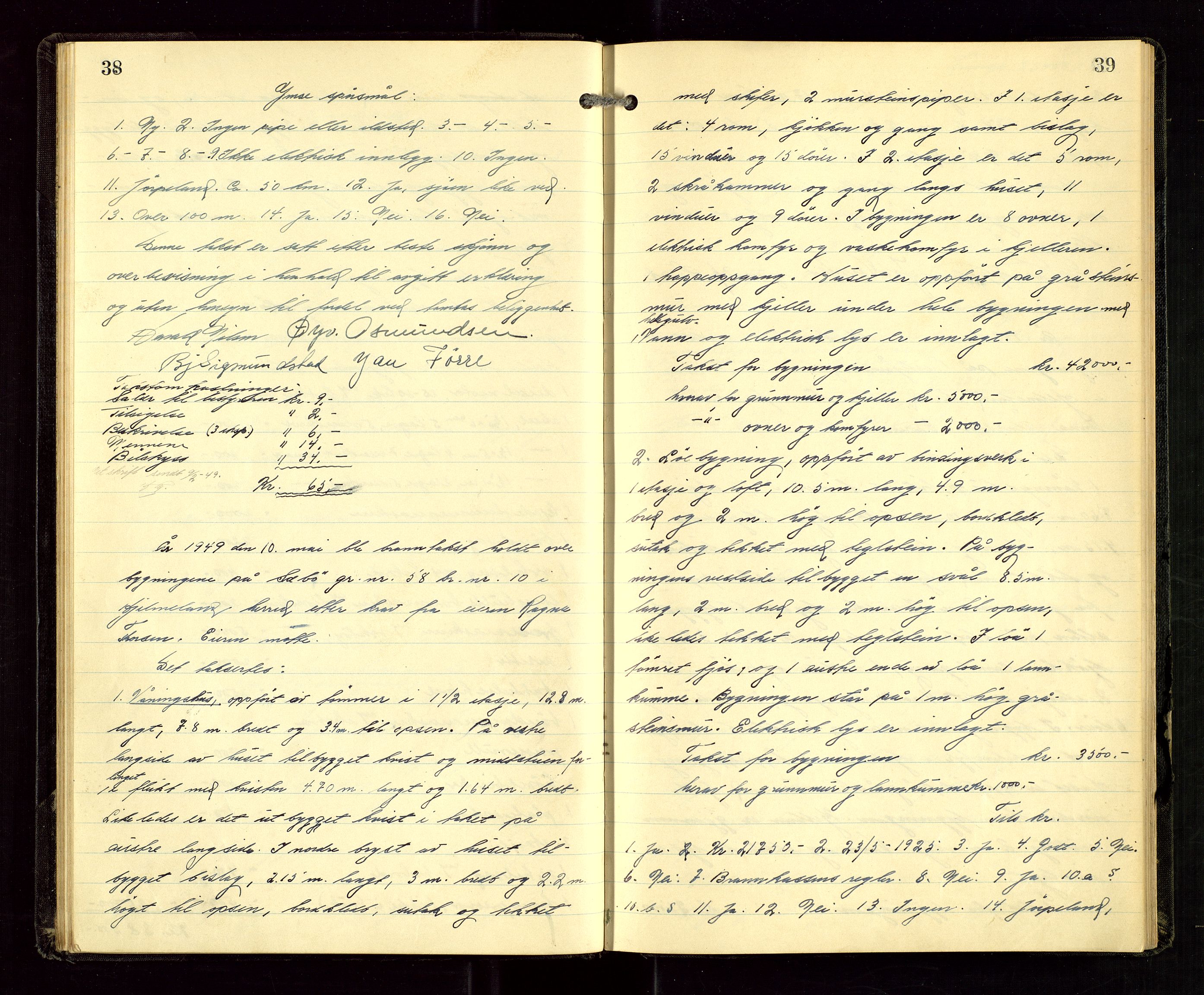 Hjelmeland lensmannskontor, AV/SAST-A-100439/Goa/L0003: Branntakstprotokoll, 1943-1960, p. 38-39