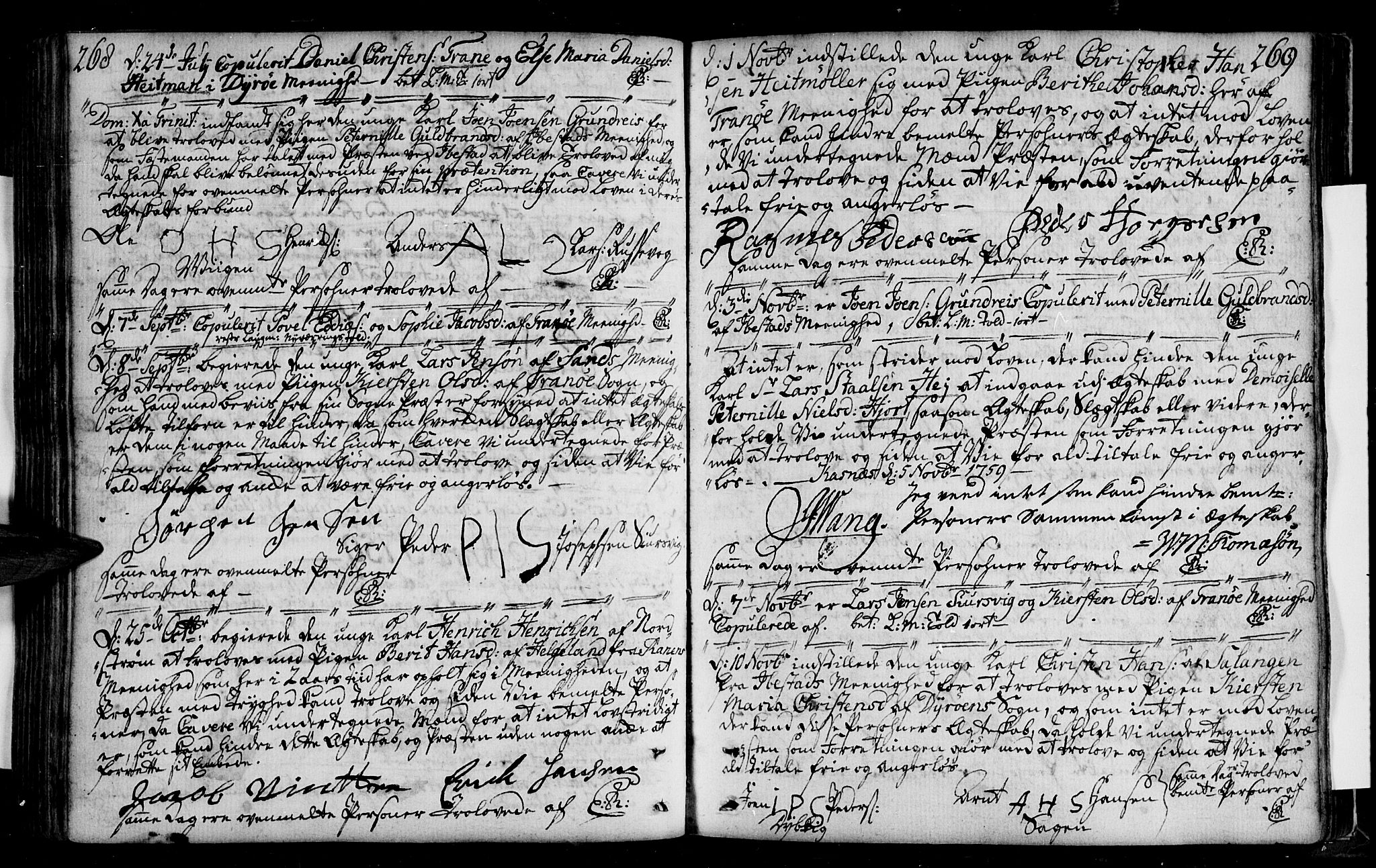 Tranøy sokneprestkontor, AV/SATØ-S-1313/I/Ia/Iaa/L0001kirke: Parish register (official) no. 1, 1757-1773, p. 268-269