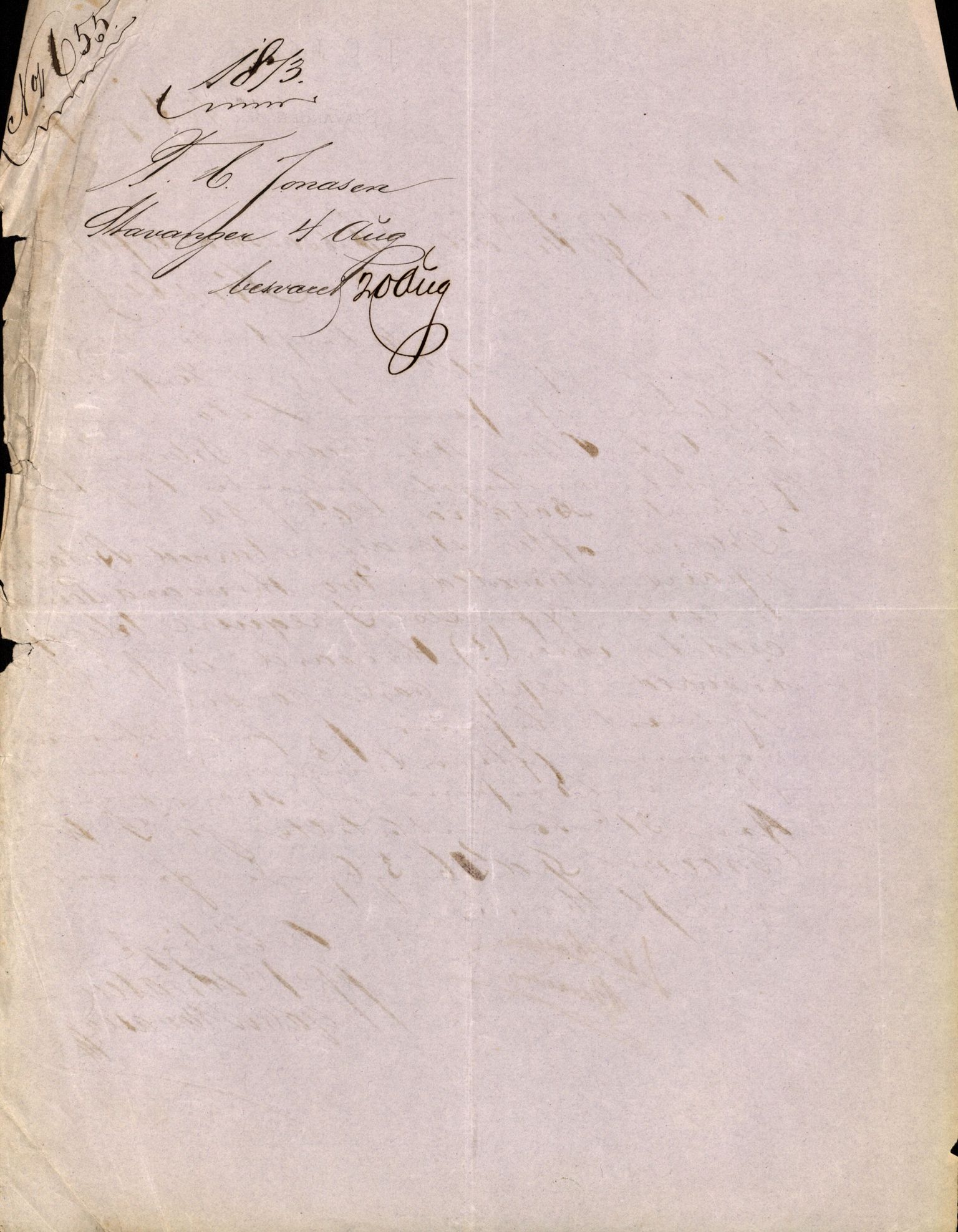 Pa 63 - Østlandske skibsassuranceforening, VEMU/A-1079/G/Ga/L0005/0019: Havaridokumenter / Fredrik Petersen, 1873