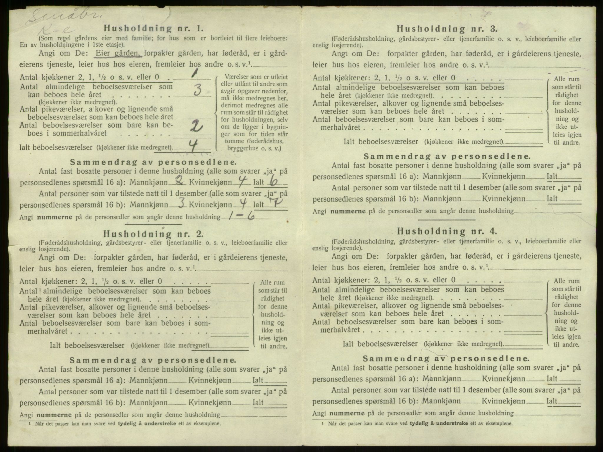 SAB, 1920 census for Bremanger, 1920, p. 54