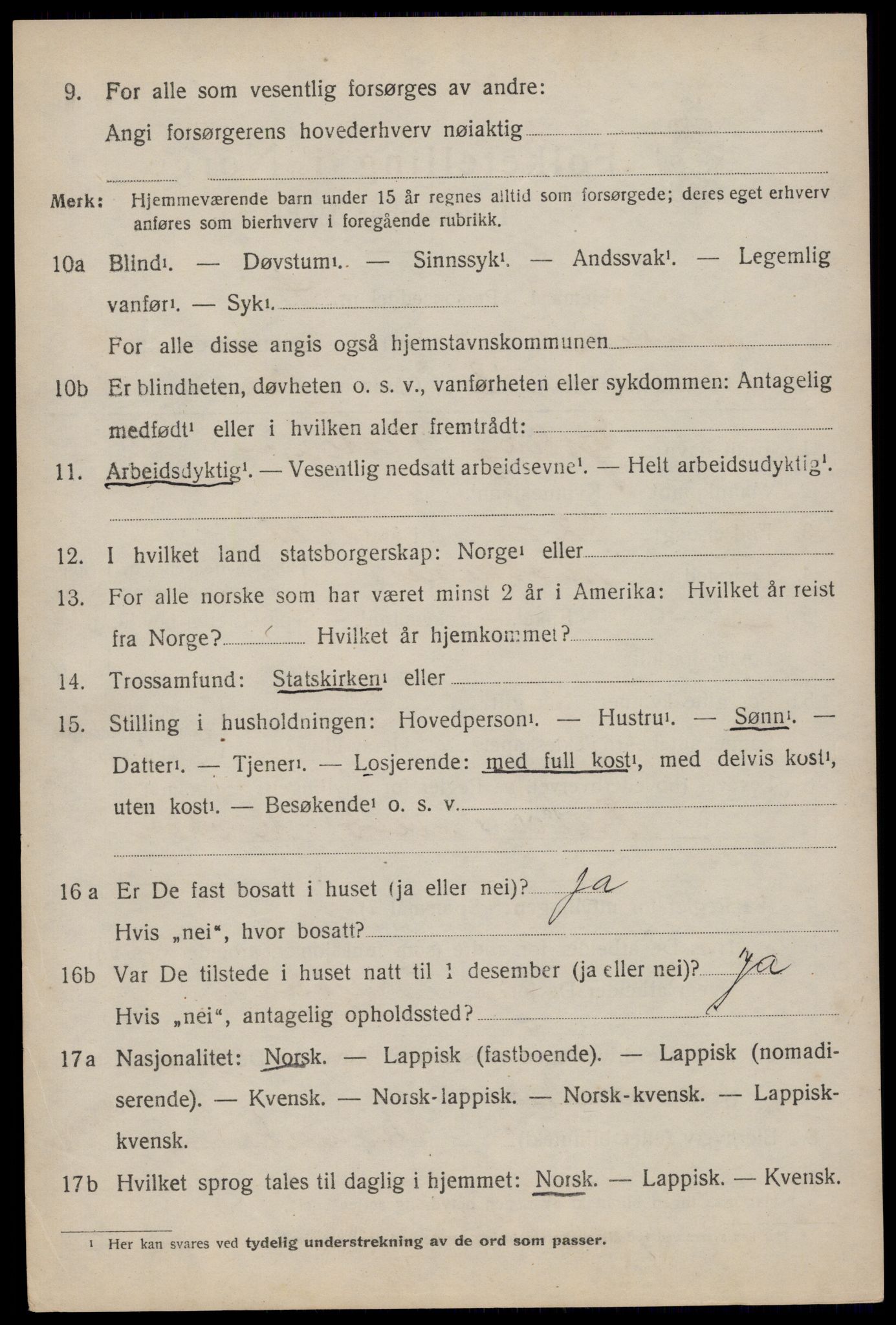 SAT, 1920 census for Moskenes, 1920, p. 2679