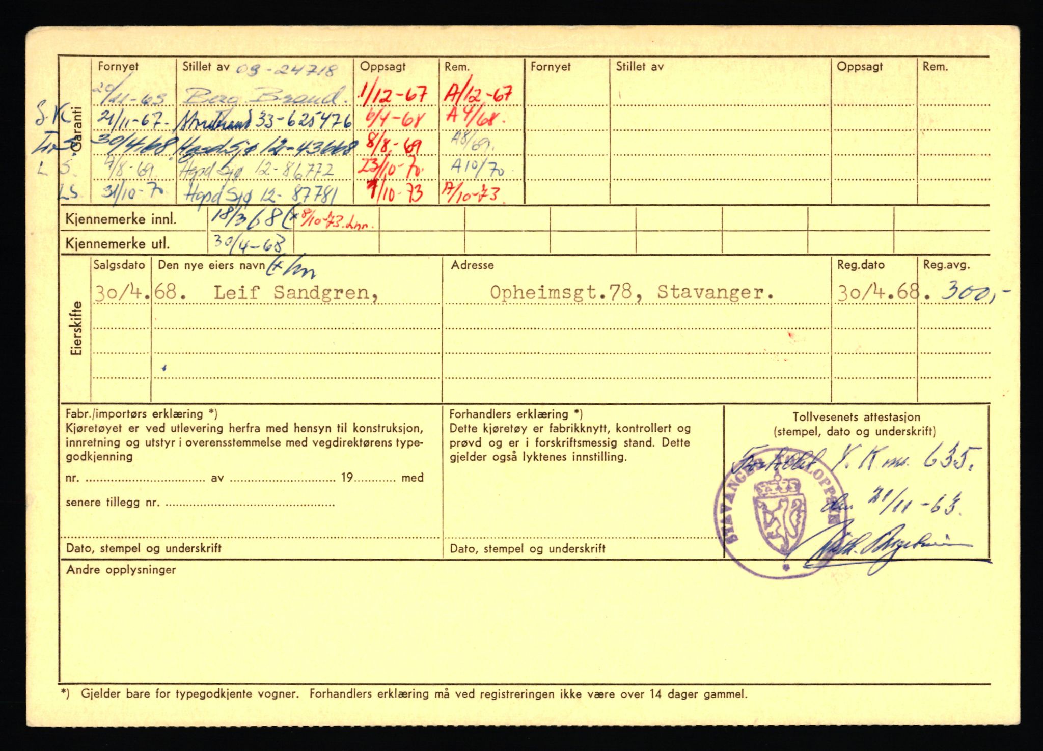 Stavanger trafikkstasjon, AV/SAST-A-101942/0/F/L0068: L-75000 - L-76799, 1930-1971, p. 534