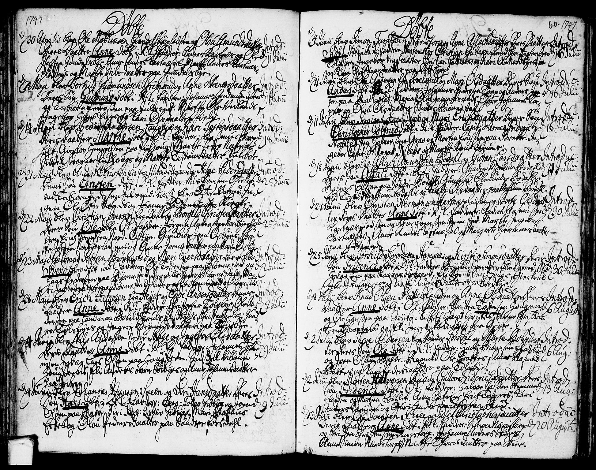 Rakkestad prestekontor Kirkebøker, AV/SAO-A-2008/F/Fa/L0002: Parish register (official) no. I 2, 1741-1751, p. 60
