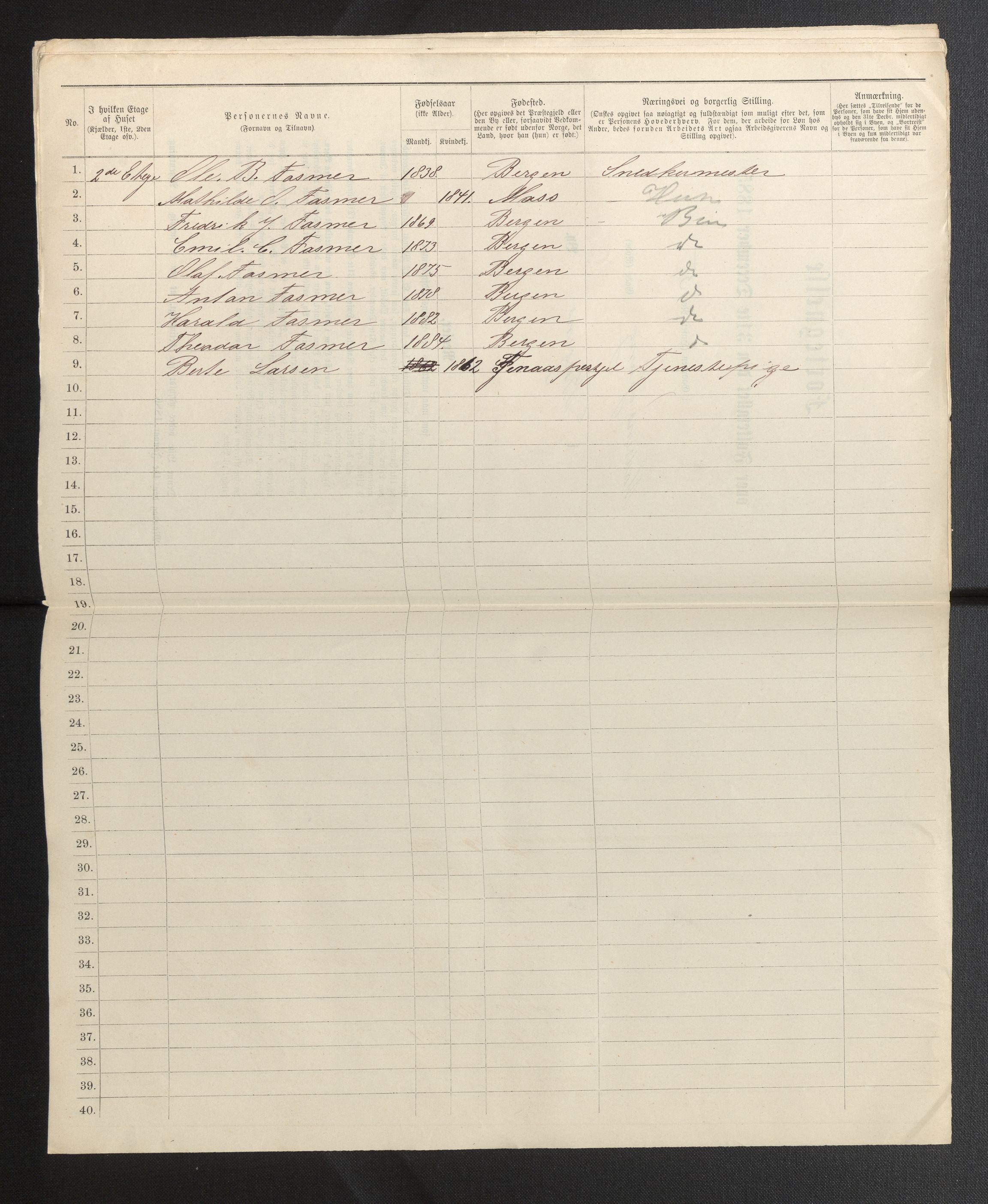 SAB, 1885 census for 1301 Bergen, 1885, p. 3468