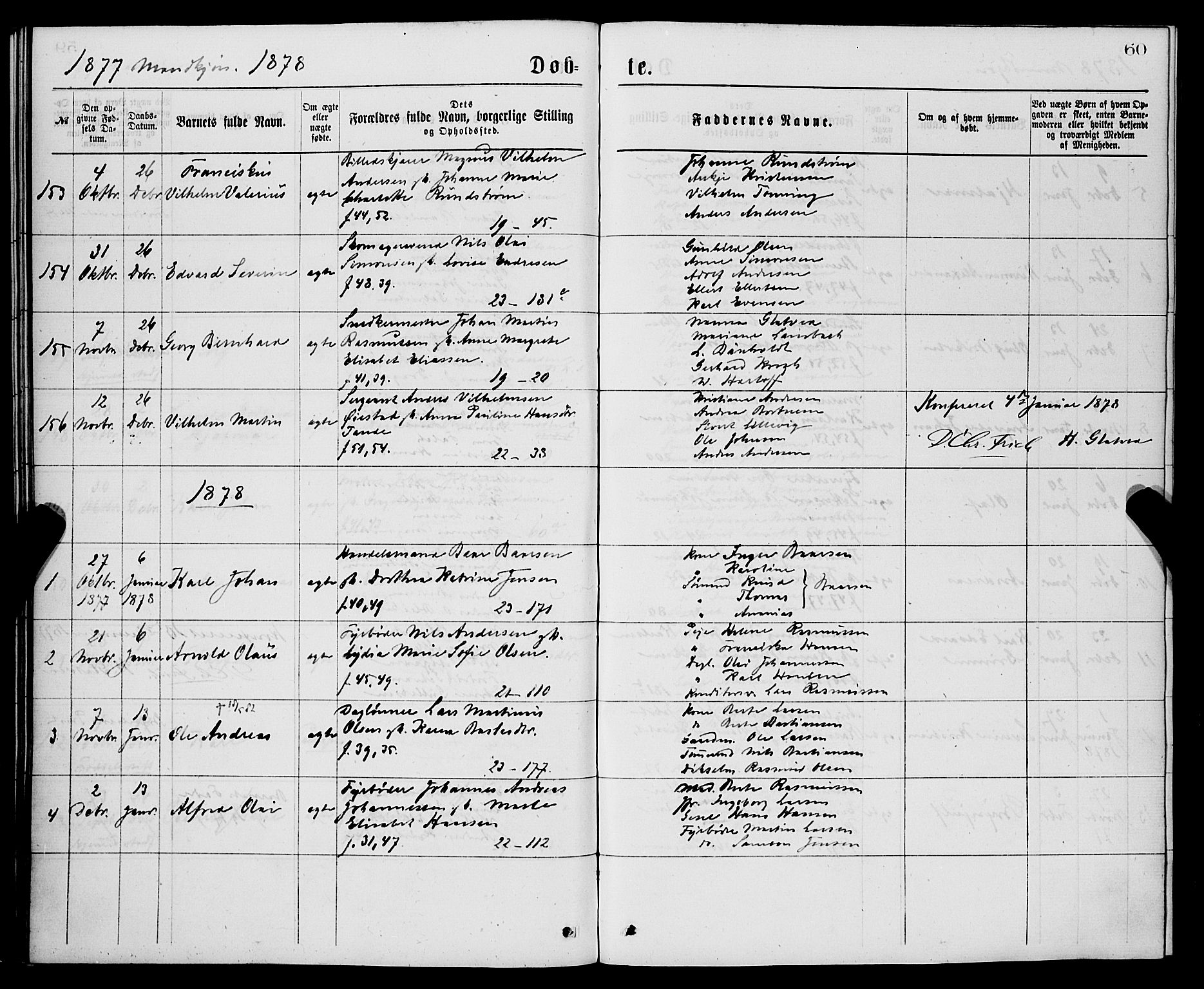 Korskirken sokneprestembete, SAB/A-76101/H/Hab: Parish register (copy) no. B 7, 1874-1878, p. 60