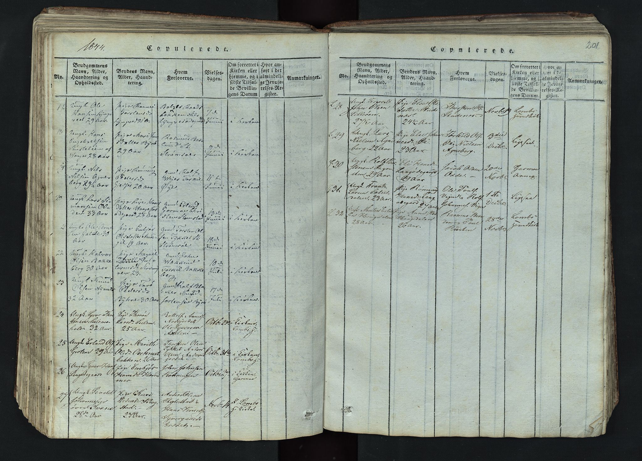 Lom prestekontor, SAH/PREST-070/L/L0002: Parish register (copy) no. 2, 1815-1844, p. 201