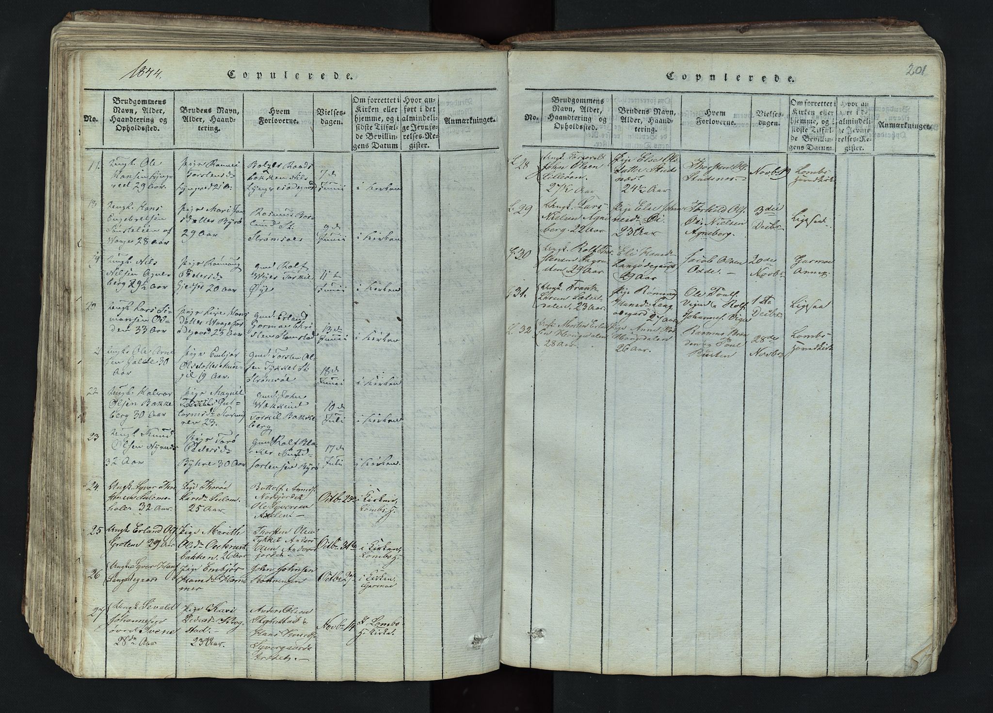 Lom prestekontor, AV/SAH-PREST-070/L/L0002: Parish register (copy) no. 2, 1815-1844, p. 201