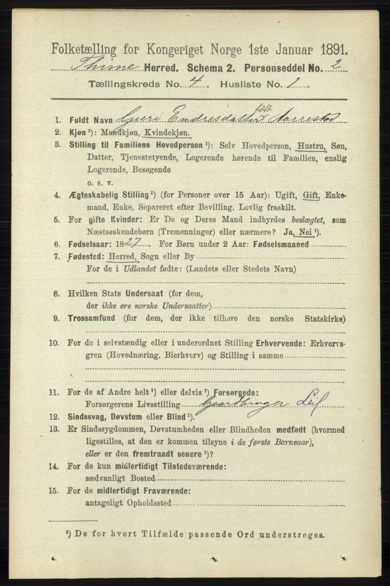 RA, 1891 census for 1121 Time, 1891, p. 1367