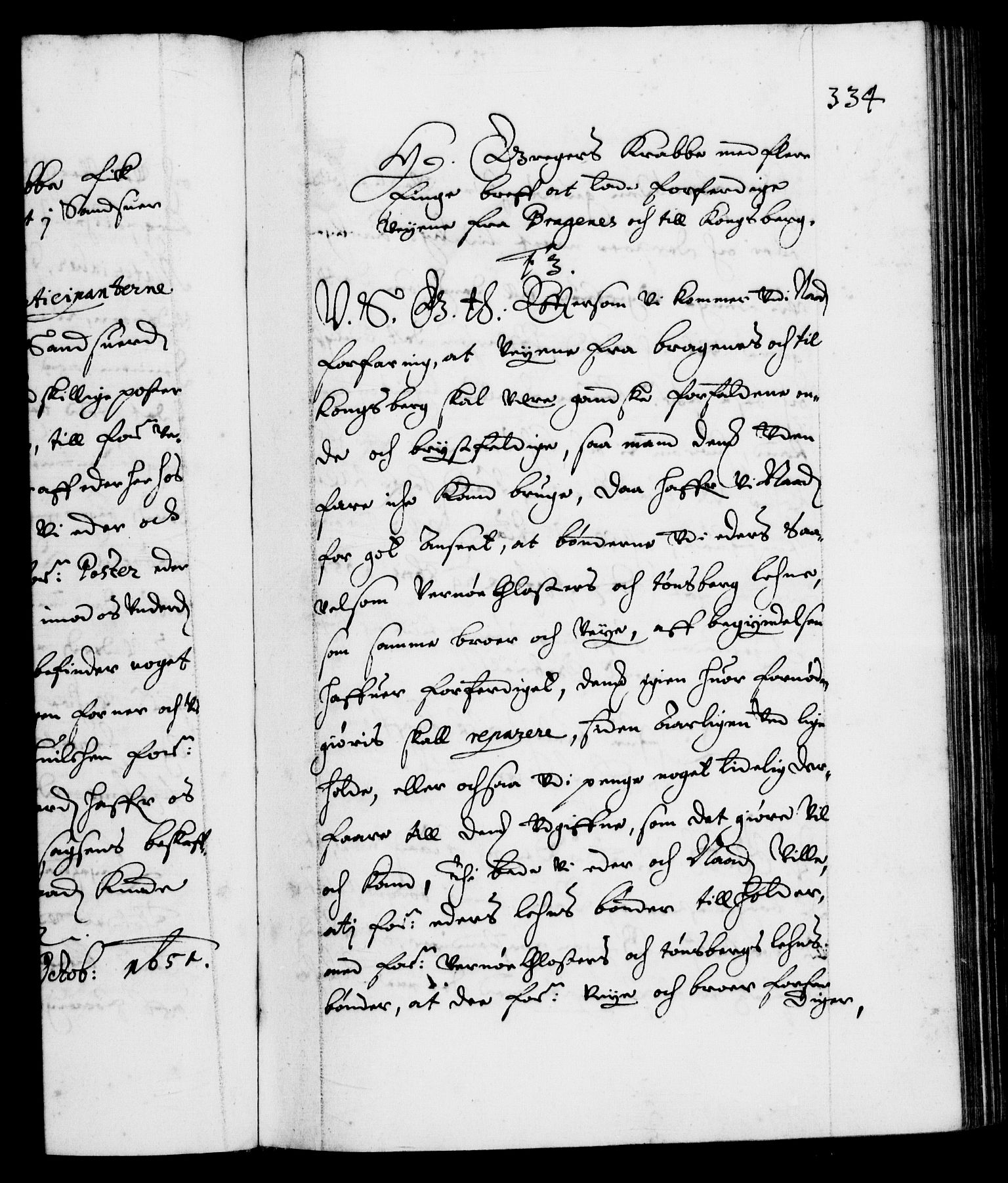 Danske Kanselli 1572-1799, AV/RA-EA-3023/F/Fc/Fca/Fcab/L0008: Norske tegnelser (mikrofilm), 1648-1652, p. 334a