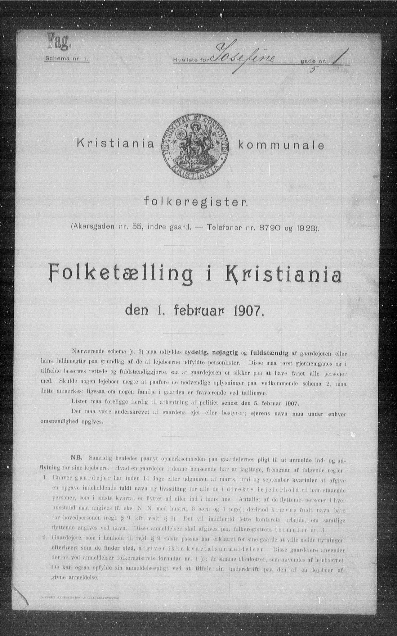 OBA, Municipal Census 1907 for Kristiania, 1907, p. 24107
