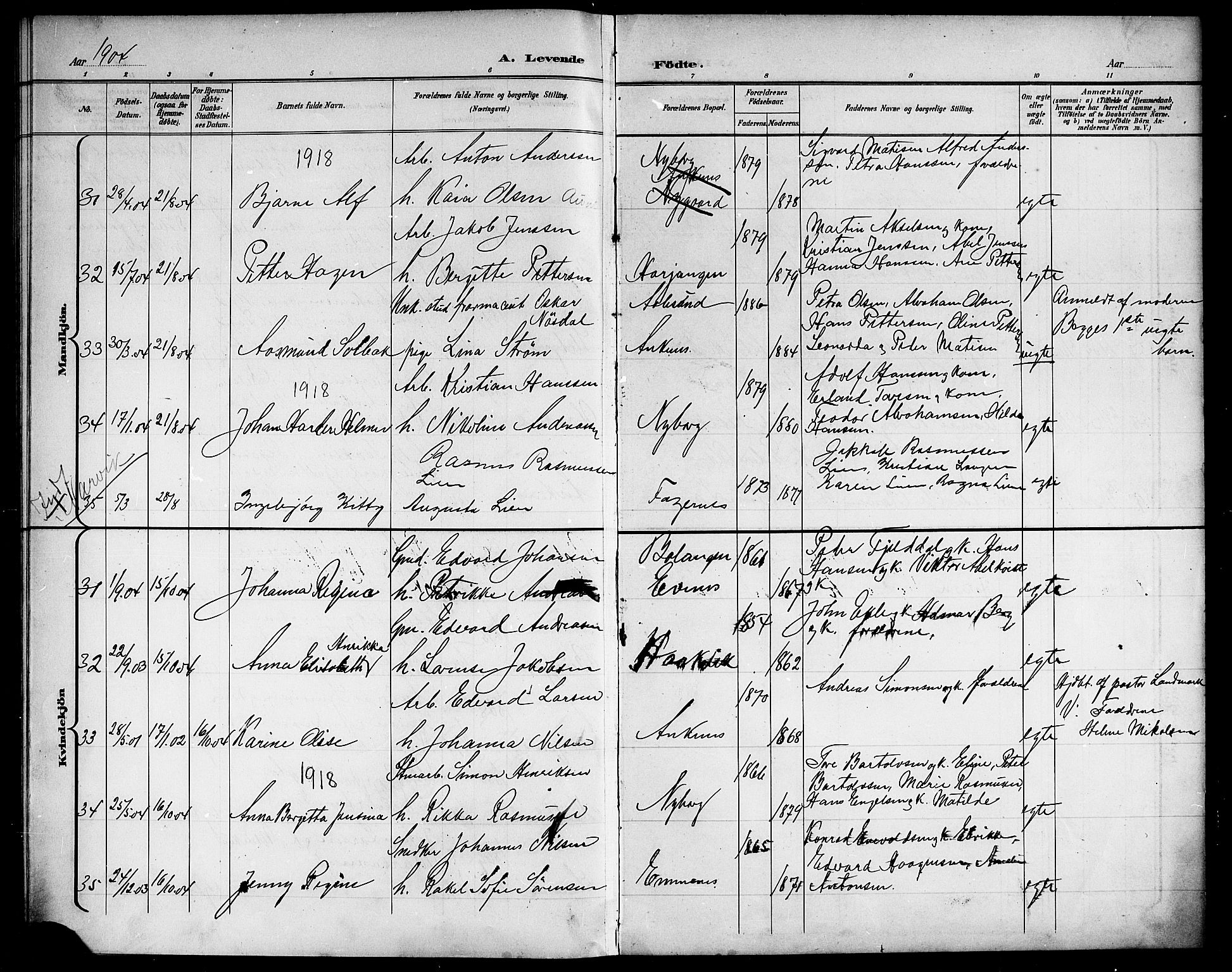 Ministerialprotokoller, klokkerbøker og fødselsregistre - Nordland, AV/SAT-A-1459/866/L0953: Parish register (copy) no. 866C02, 1900-1905