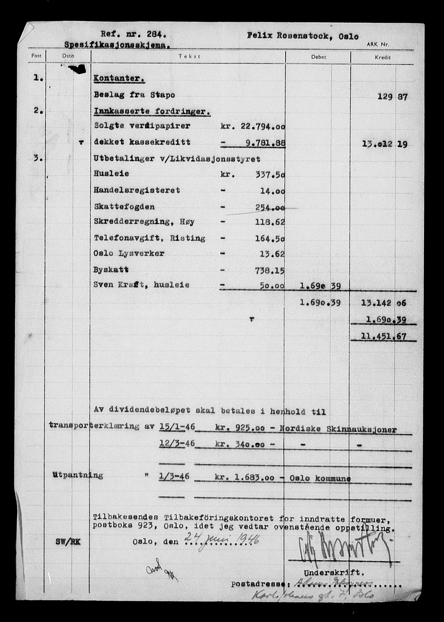 Justisdepartementet, Tilbakeføringskontoret for inndratte formuer, AV/RA-S-1564/H/Hc/Hcc/L0974: --, 1945-1947, p. 110