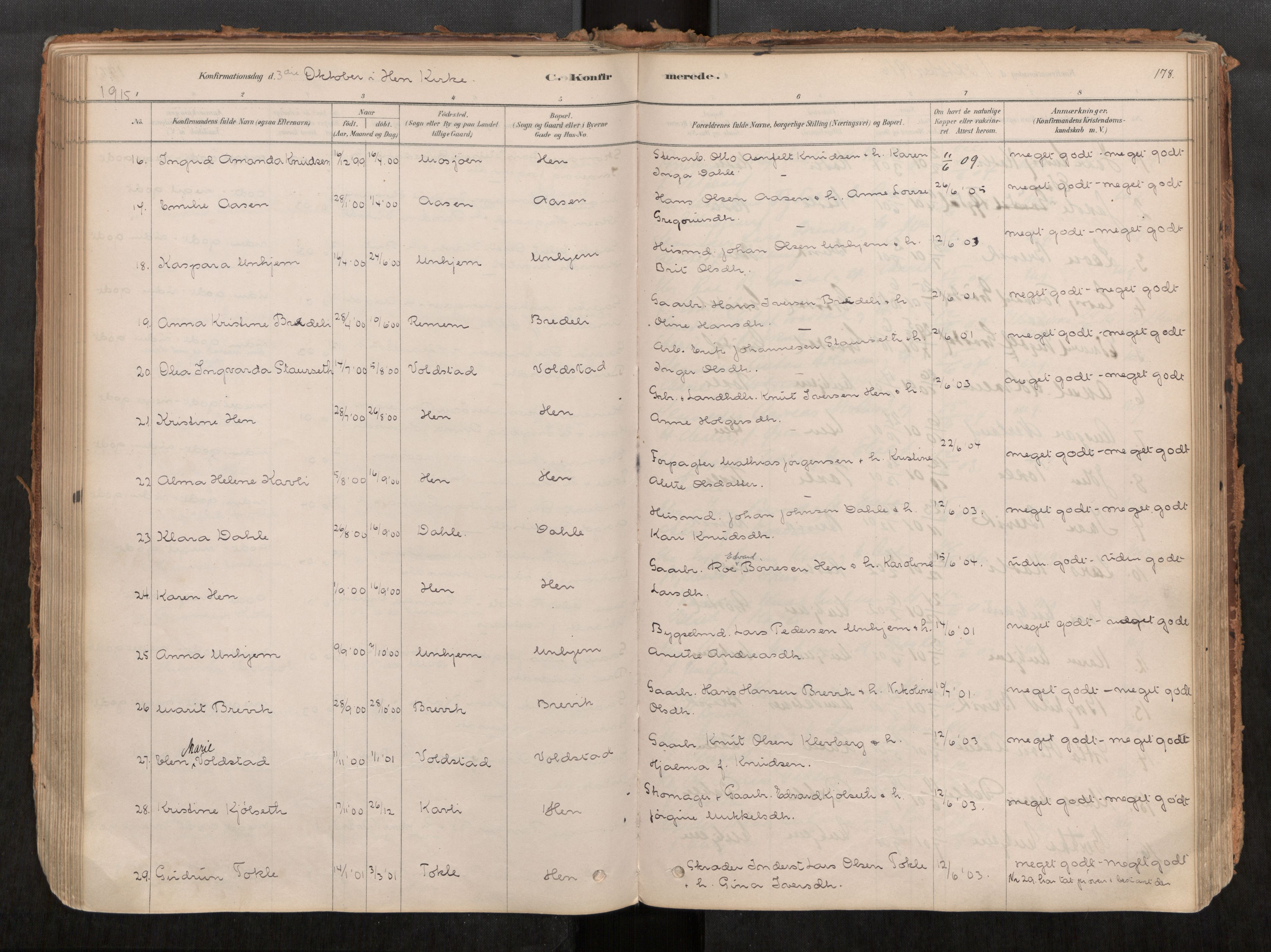 Ministerialprotokoller, klokkerbøker og fødselsregistre - Møre og Romsdal, SAT/A-1454/545/L0594: Parish register (official) no. 545A03, 1878-1920, p. 178