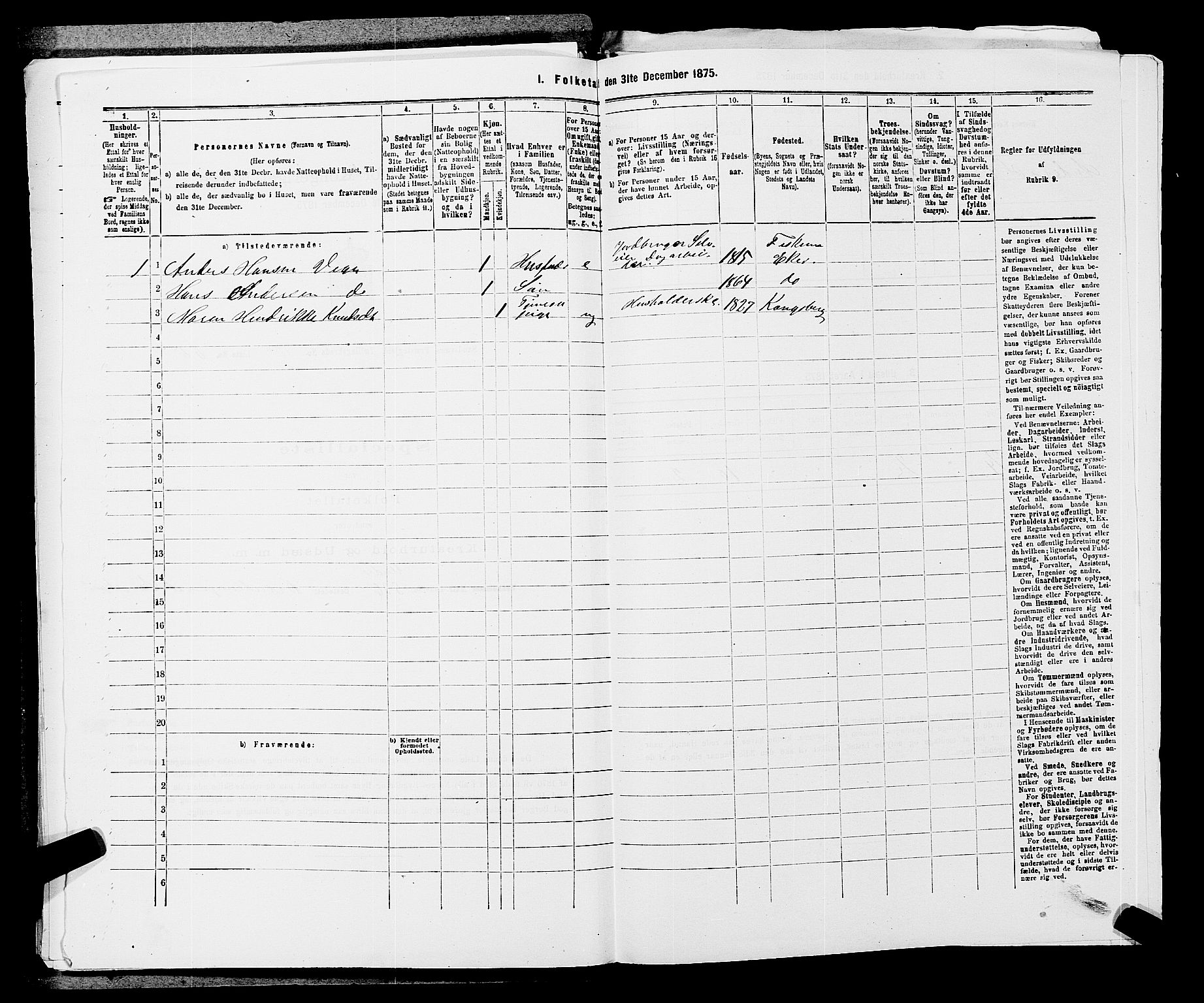 SAKO, 1875 census for 0629P Sandsvær, 1875, p. 1697