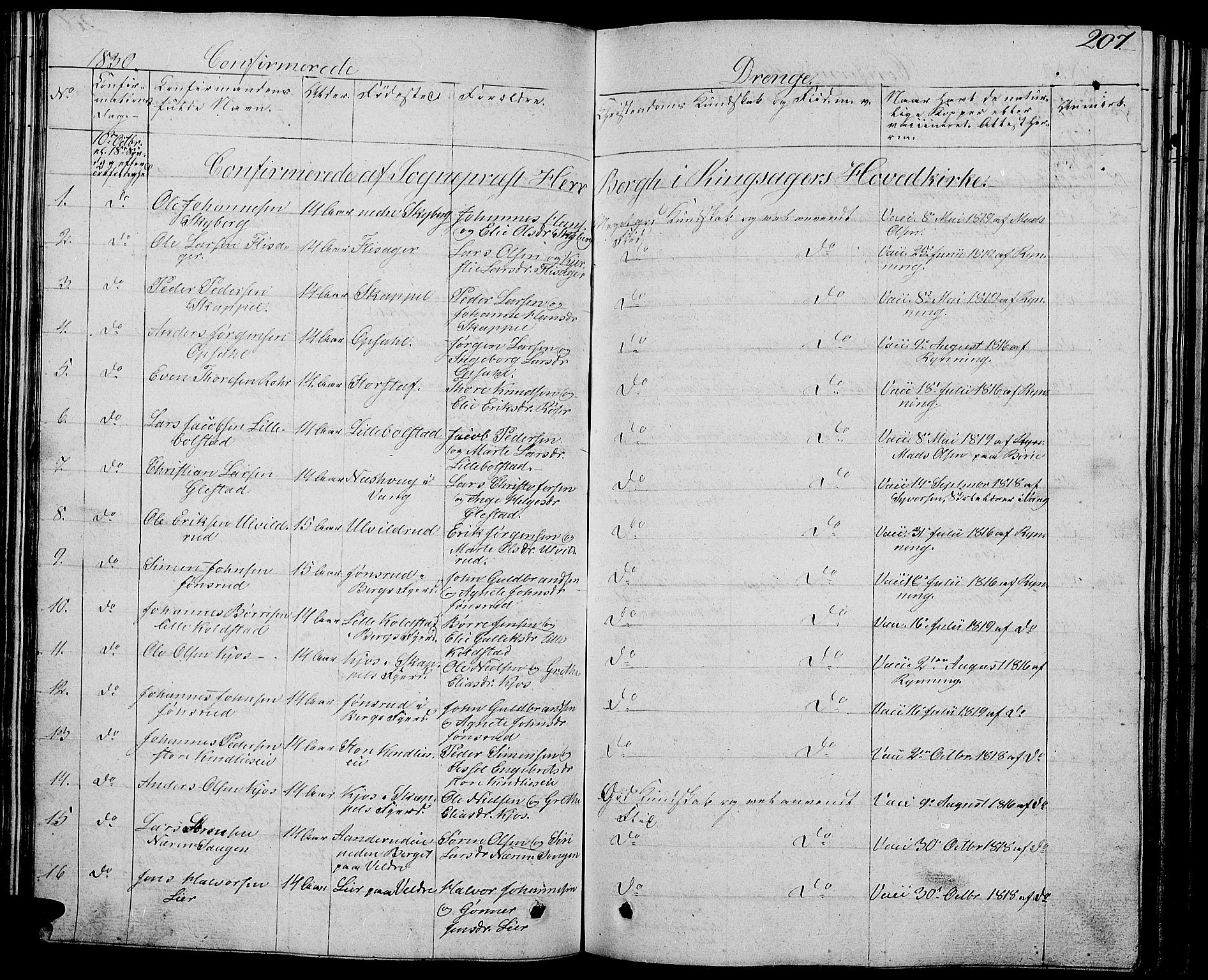 Ringsaker prestekontor, AV/SAH-PREST-014/L/La/L0004: Parish register (copy) no. 4, 1827-1838, p. 207