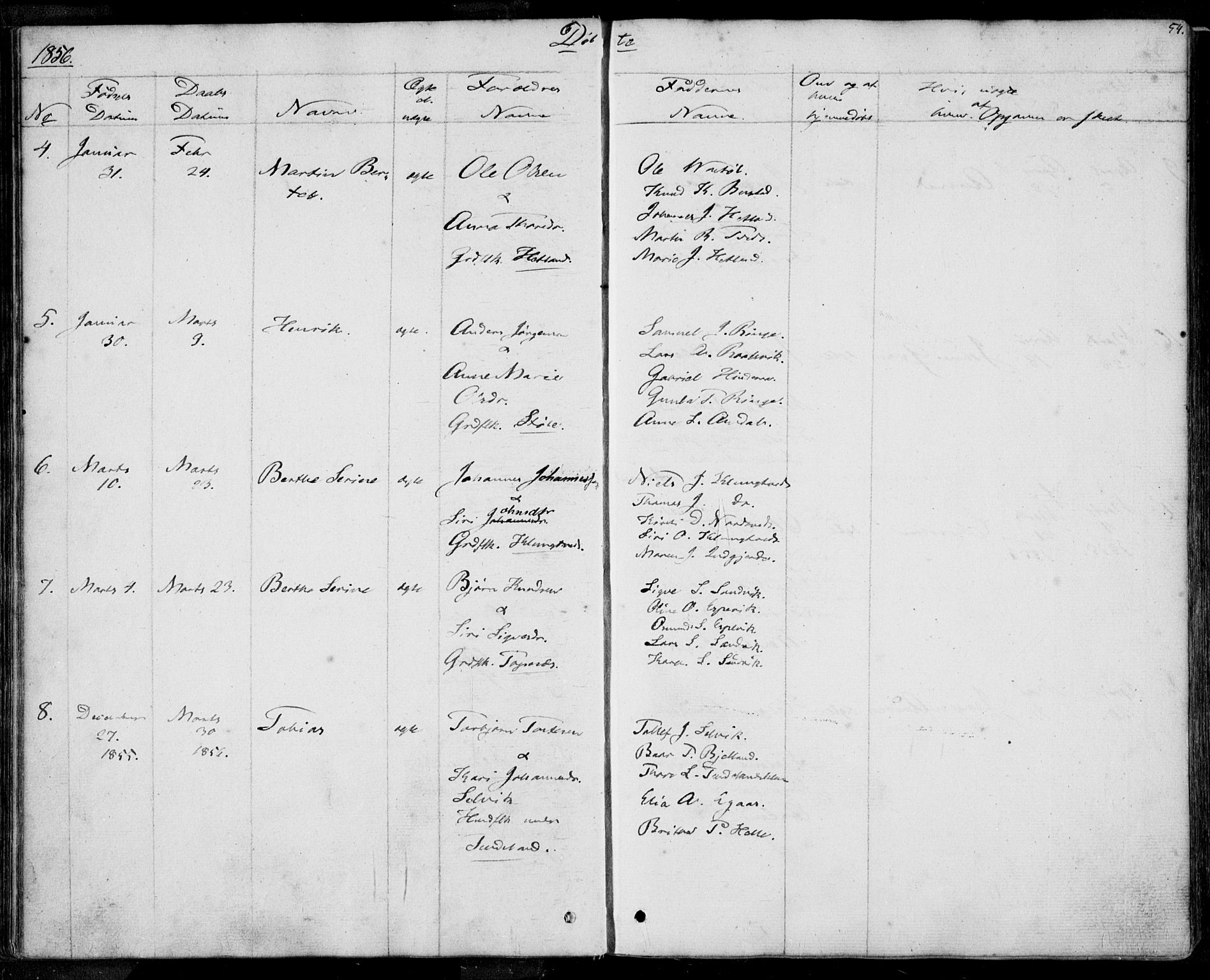 Nedstrand sokneprestkontor, AV/SAST-A-101841/01/IV: Parish register (official) no. A 8, 1839-1860, p. 54