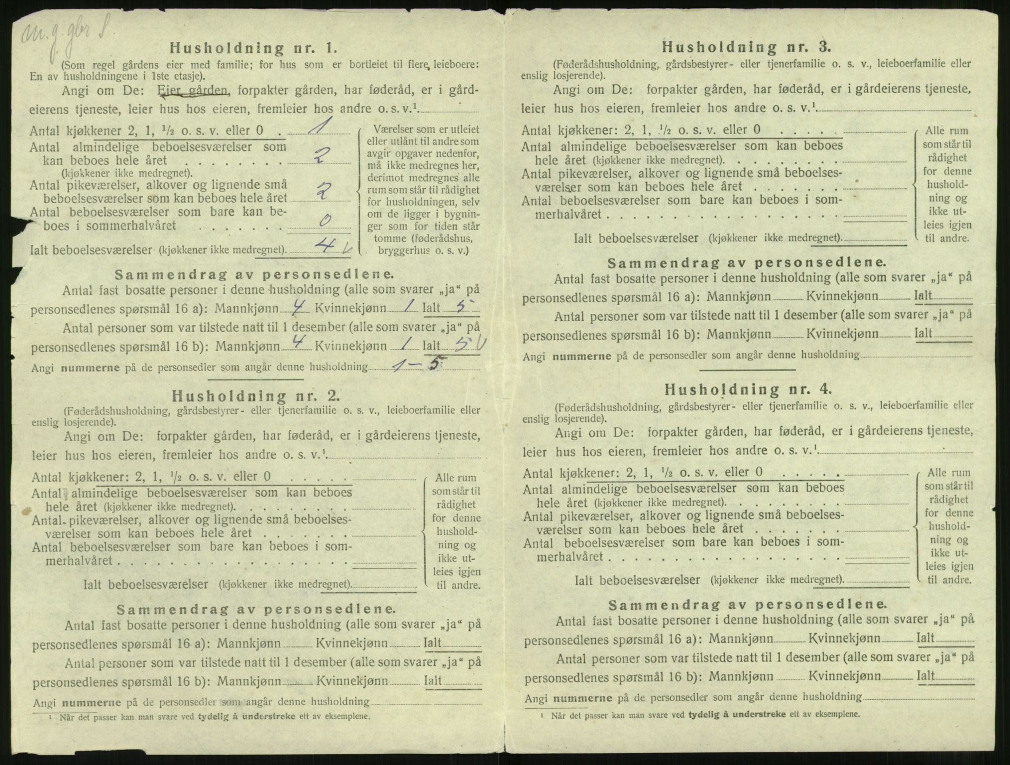 SAT, 1920 census for Hareid, 1920, p. 62