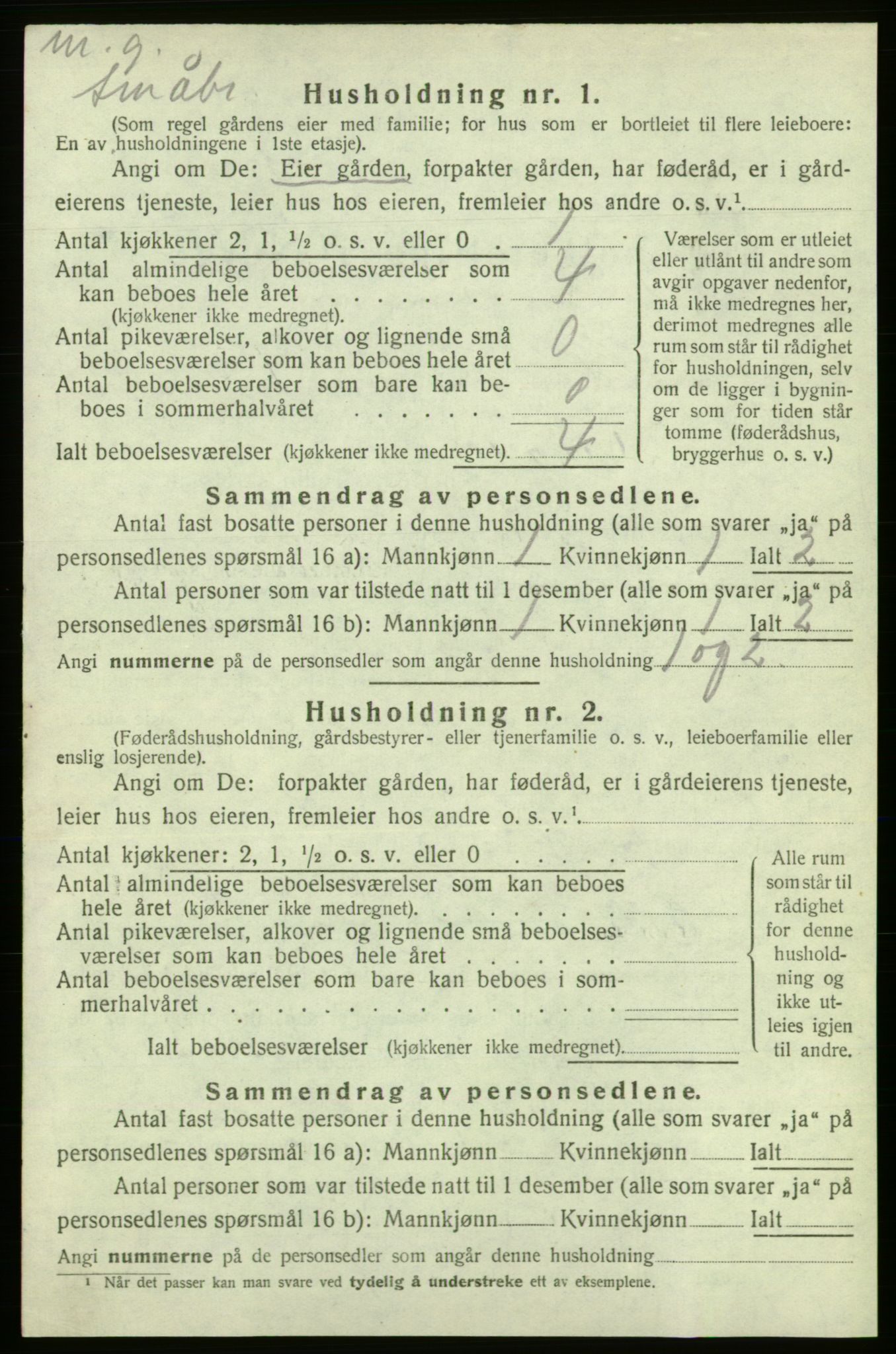 SAB, 1920 census for Kvinnherad, 1920, p. 1779