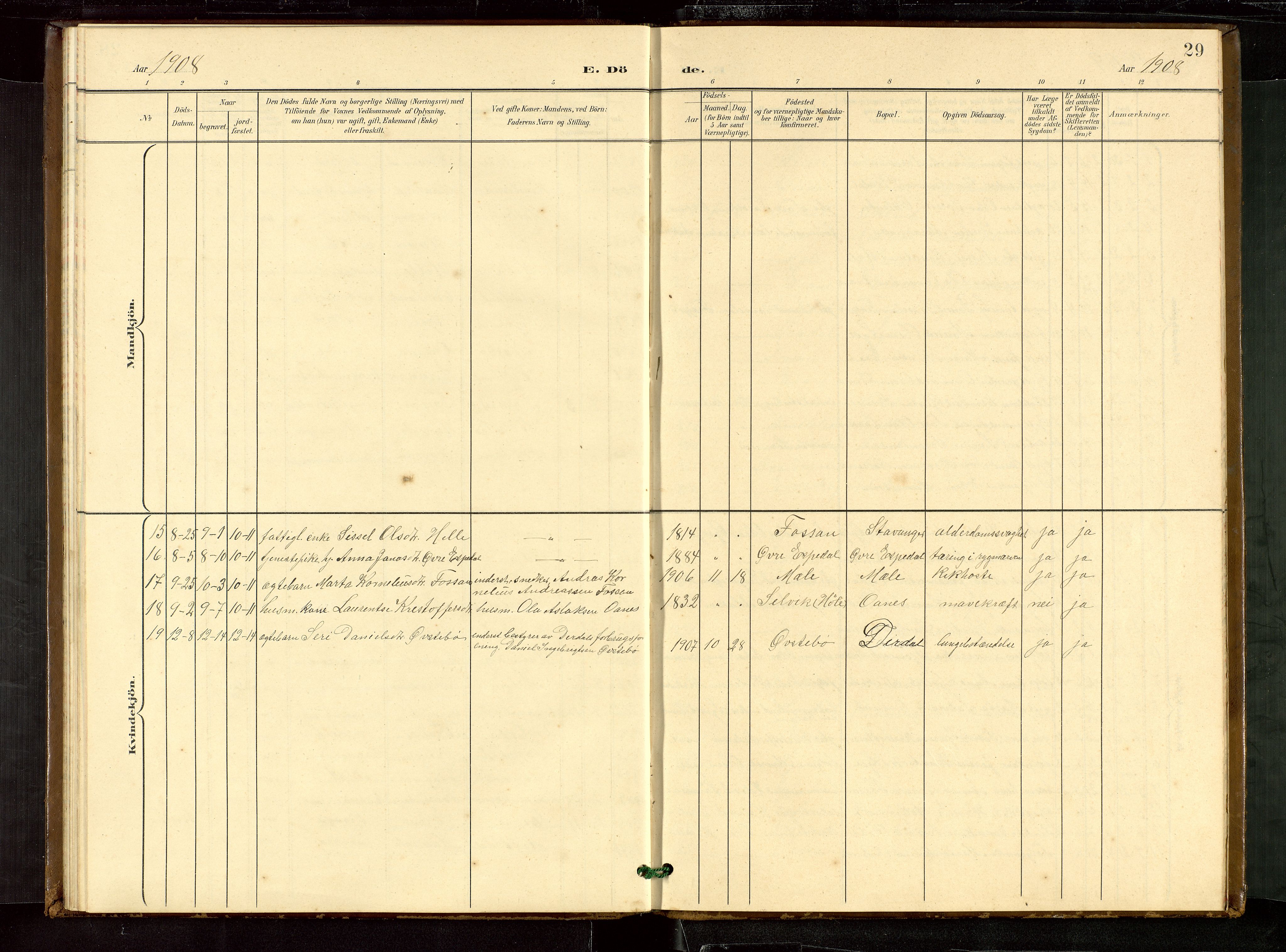 Høgsfjord sokneprestkontor, AV/SAST-A-101624/H/Ha/Hab/L0010: Parish register (copy) no. B 10, 1900-1922, p. 29