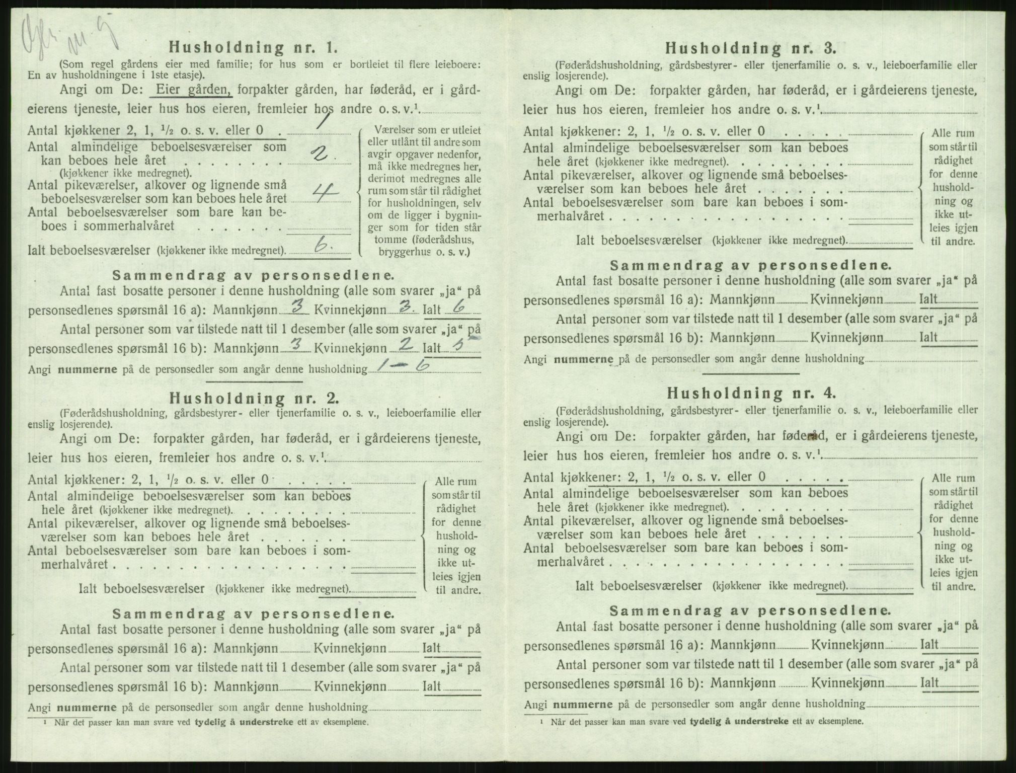 SAT, 1920 census for Borgund, 1920, p. 2093