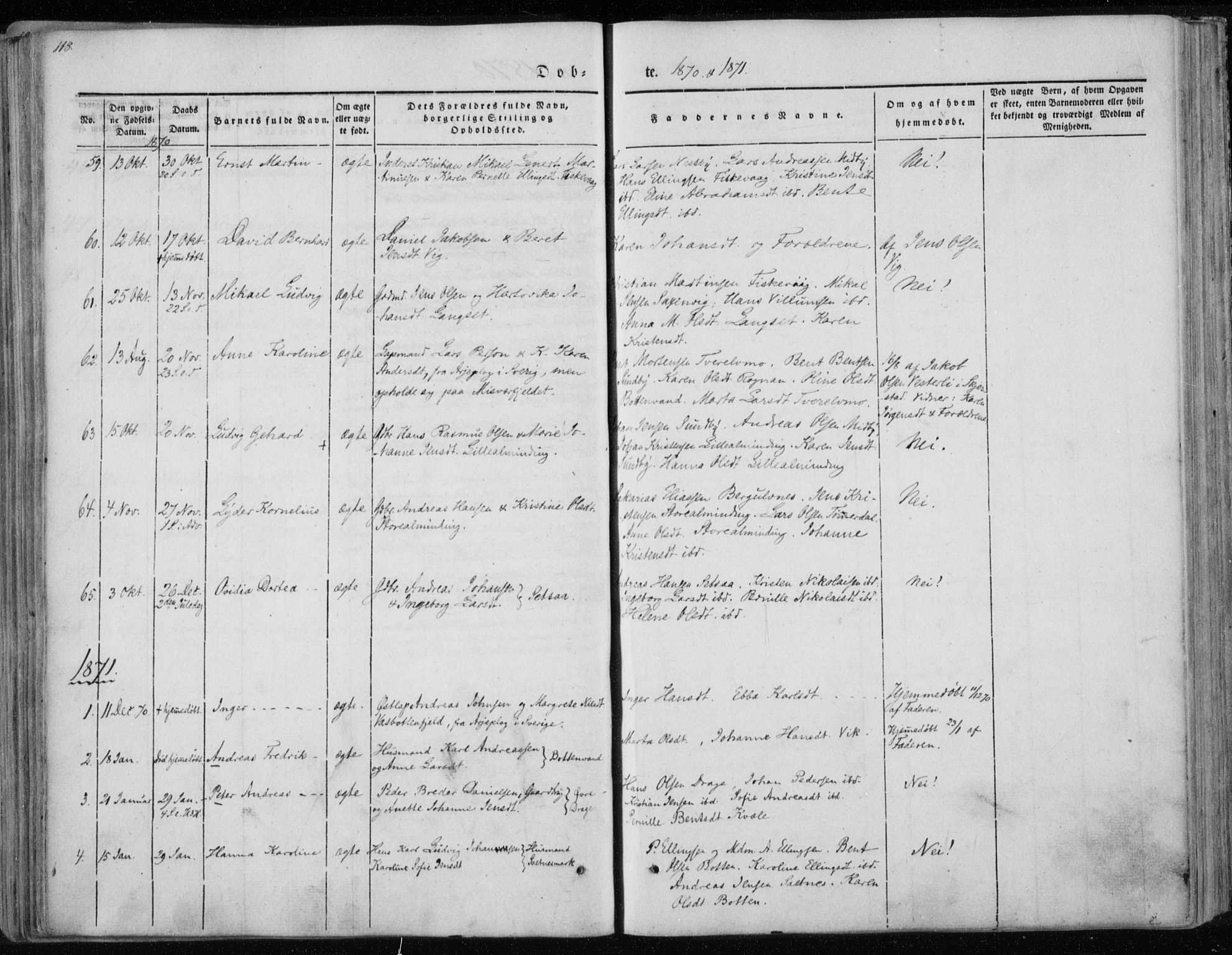 Ministerialprotokoller, klokkerbøker og fødselsregistre - Nordland, SAT/A-1459/847/L0666: Parish register (official) no. 847A06, 1842-1871, p. 118