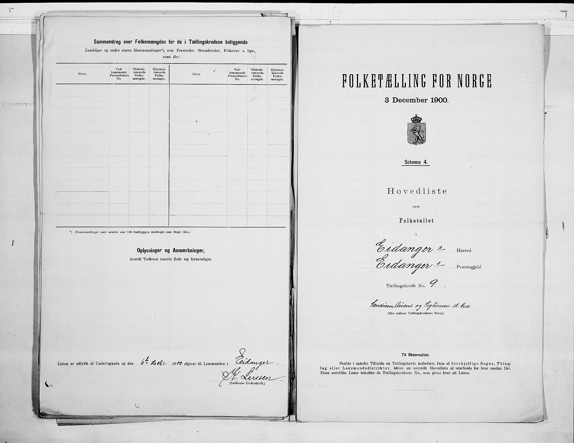 SAKO, 1900 census for Eidanger, 1900, p. 26