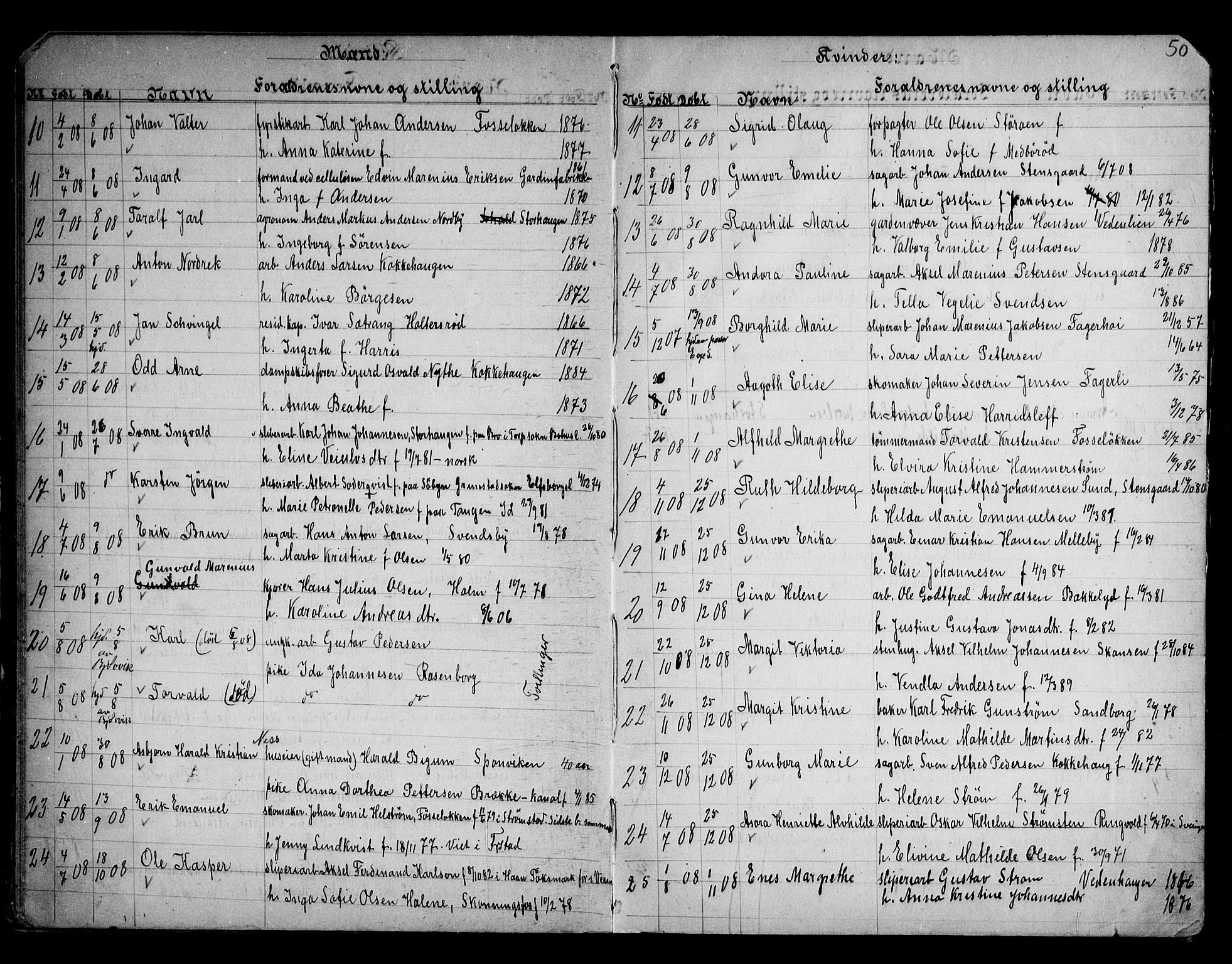 Berg prestekontor Kirkebøker, AV/SAO-A-10902/G/Gb/L0001: Parish register (copy) no. II 1, 1874-1946, p. 50
