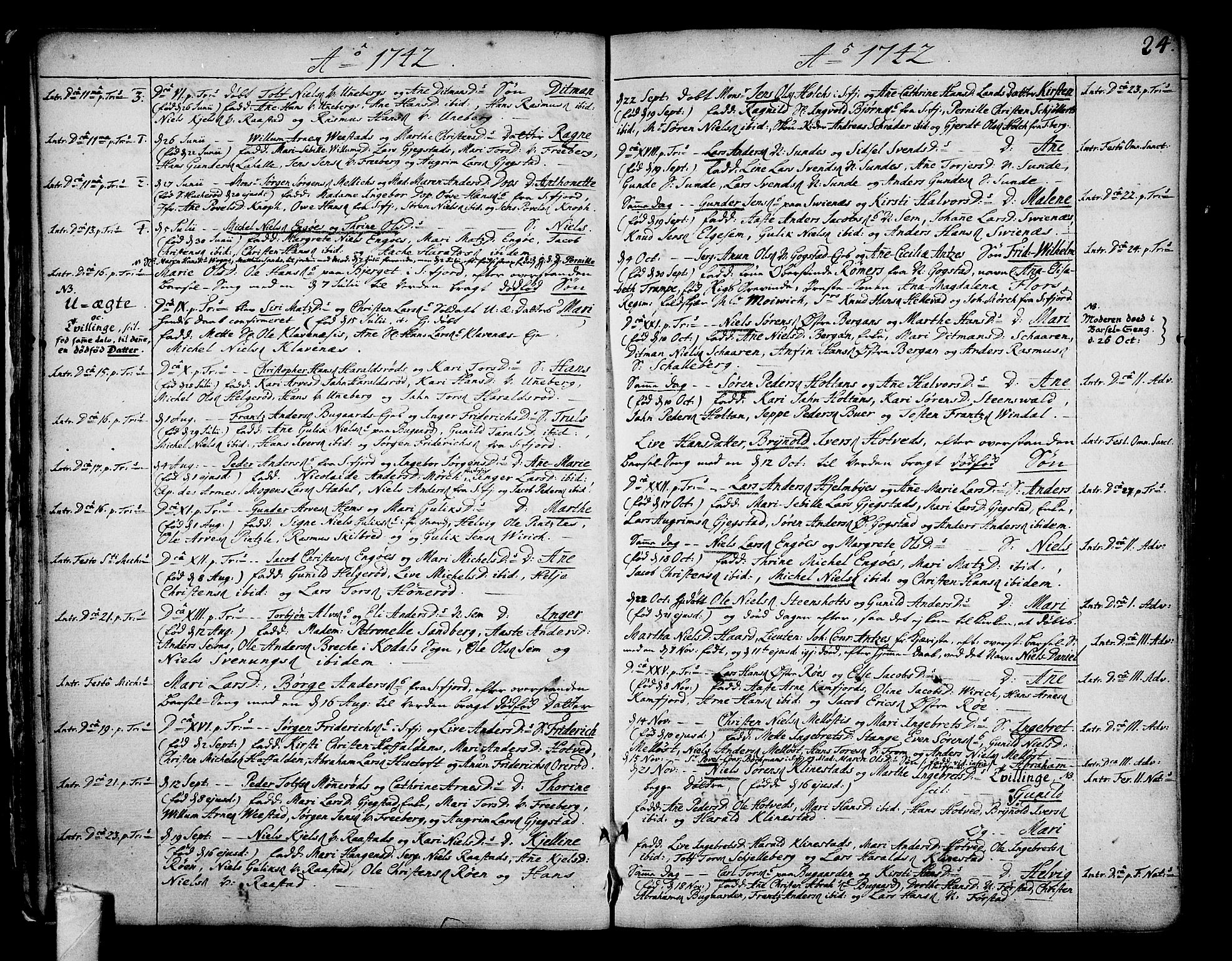 Sandar kirkebøker, AV/SAKO-A-243/F/Fa/L0002: Parish register (official) no. 2, 1733-1788, p. 24