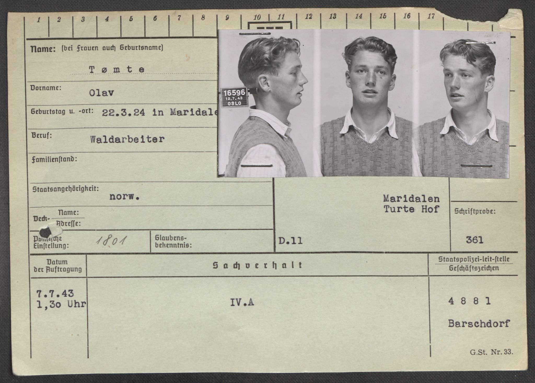 Befehlshaber der Sicherheitspolizei und des SD, RA/RAFA-5969/E/Ea/Eaa/L0010: Register over norske fanger i Møllergata 19: Sø-Å, 1940-1945, p. 572
