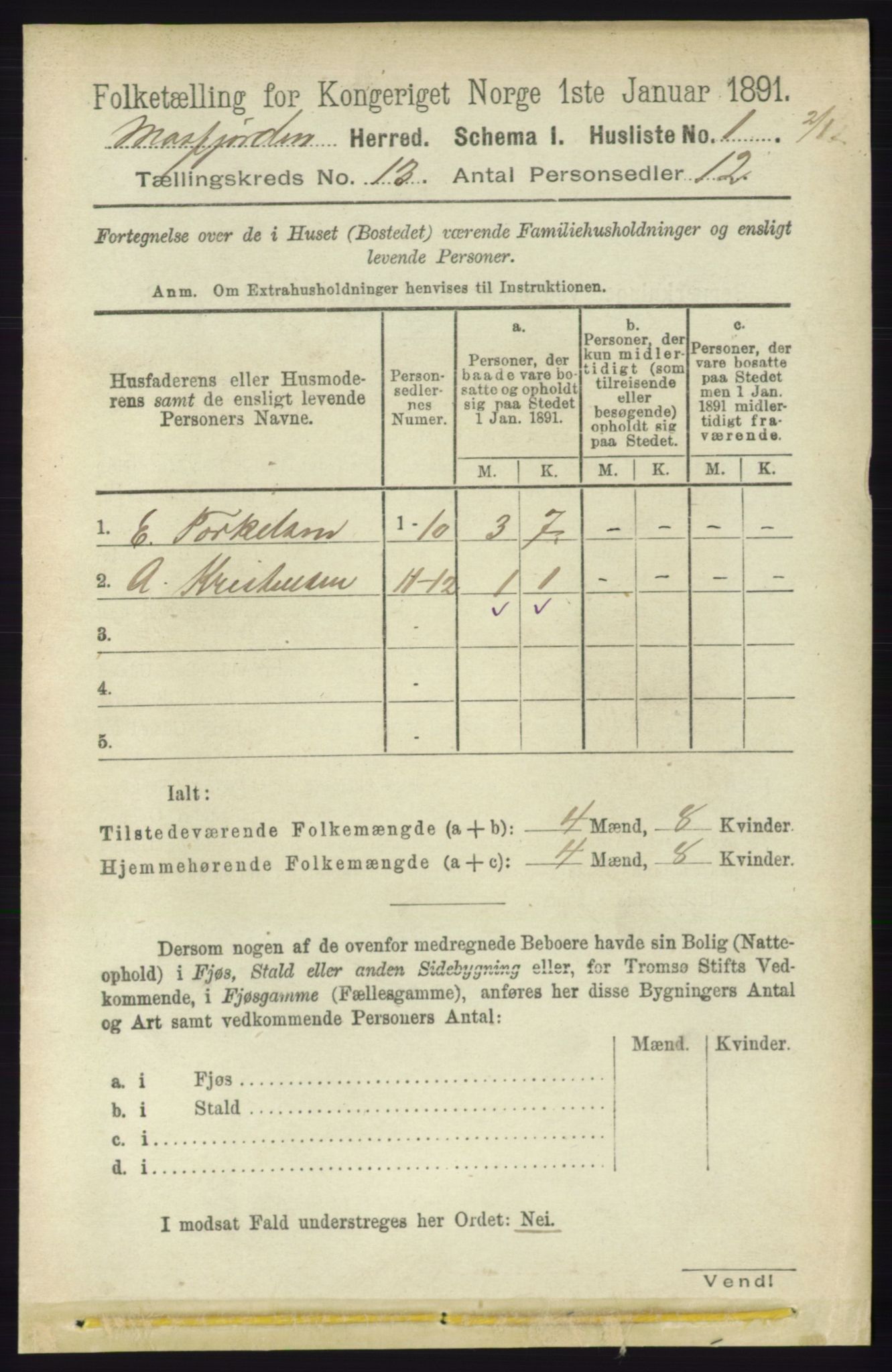 RA, 1891 census for 1266 Masfjorden, 1891, p. 2603