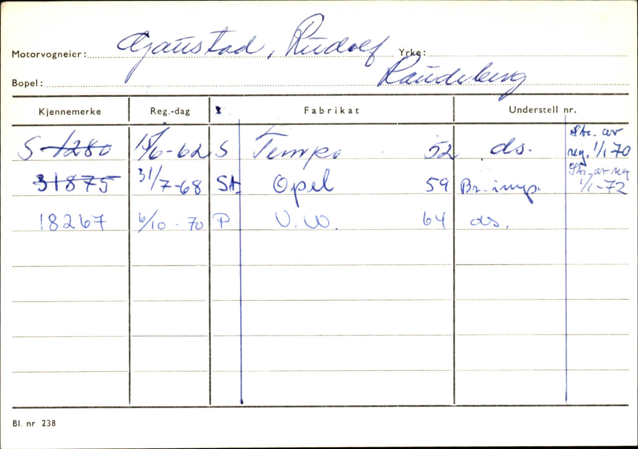 Statens vegvesen, Sogn og Fjordane vegkontor, AV/SAB-A-5301/4/F/L0144: Registerkort Vågsøy A-R, 1945-1975, p. 680