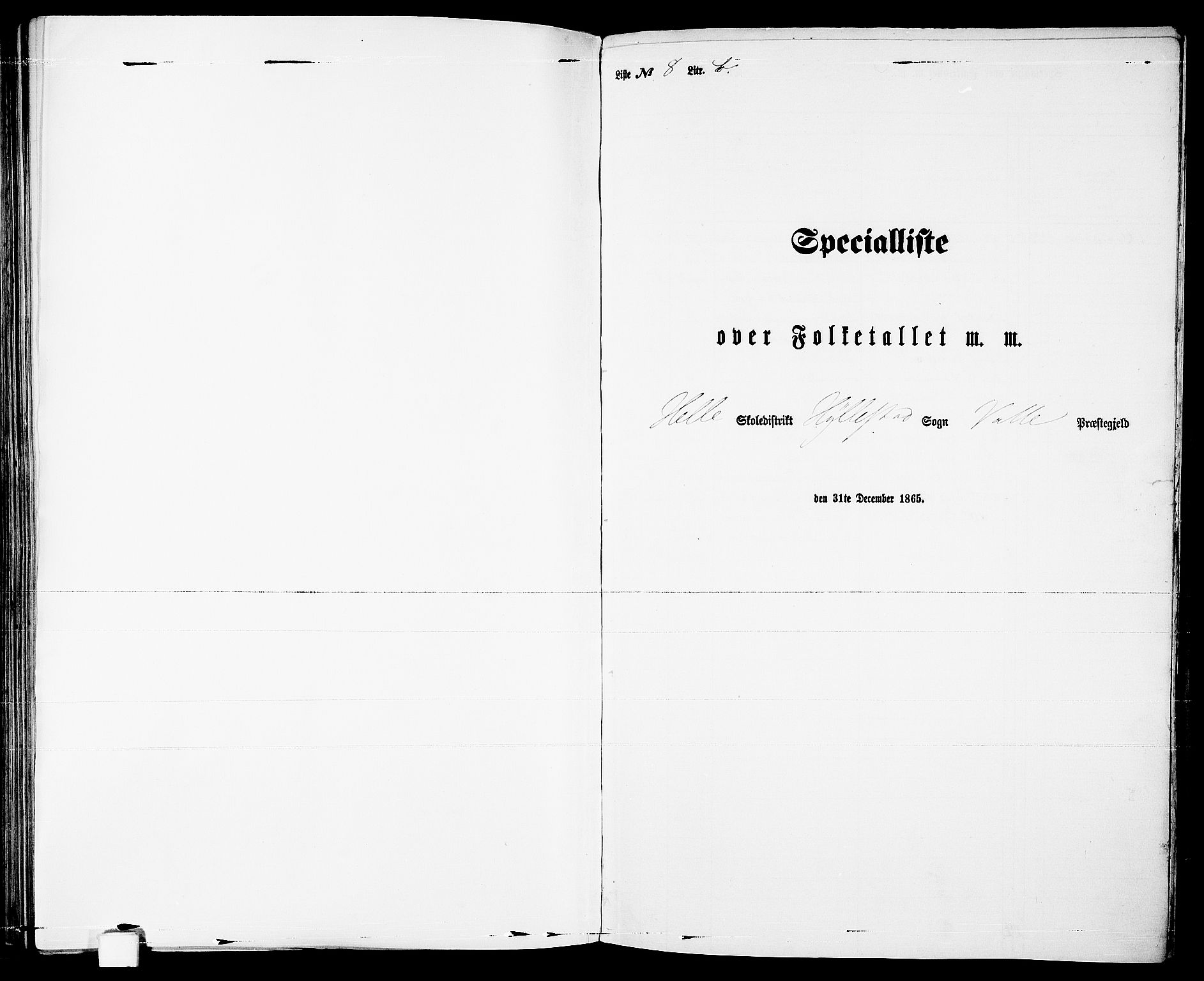 RA, 1865 census for Valle, 1865, p. 130