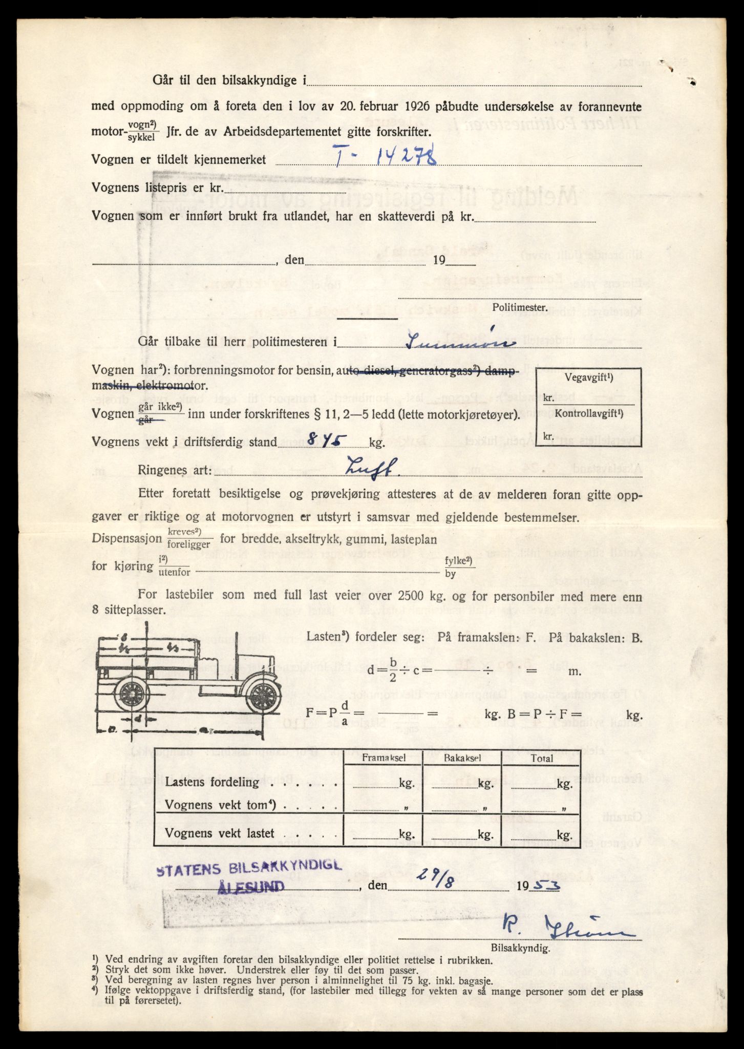 Møre og Romsdal vegkontor - Ålesund trafikkstasjon, AV/SAT-A-4099/F/Fe/L0044: Registreringskort for kjøretøy T 14205 - T 14319, 1927-1998, p. 2178